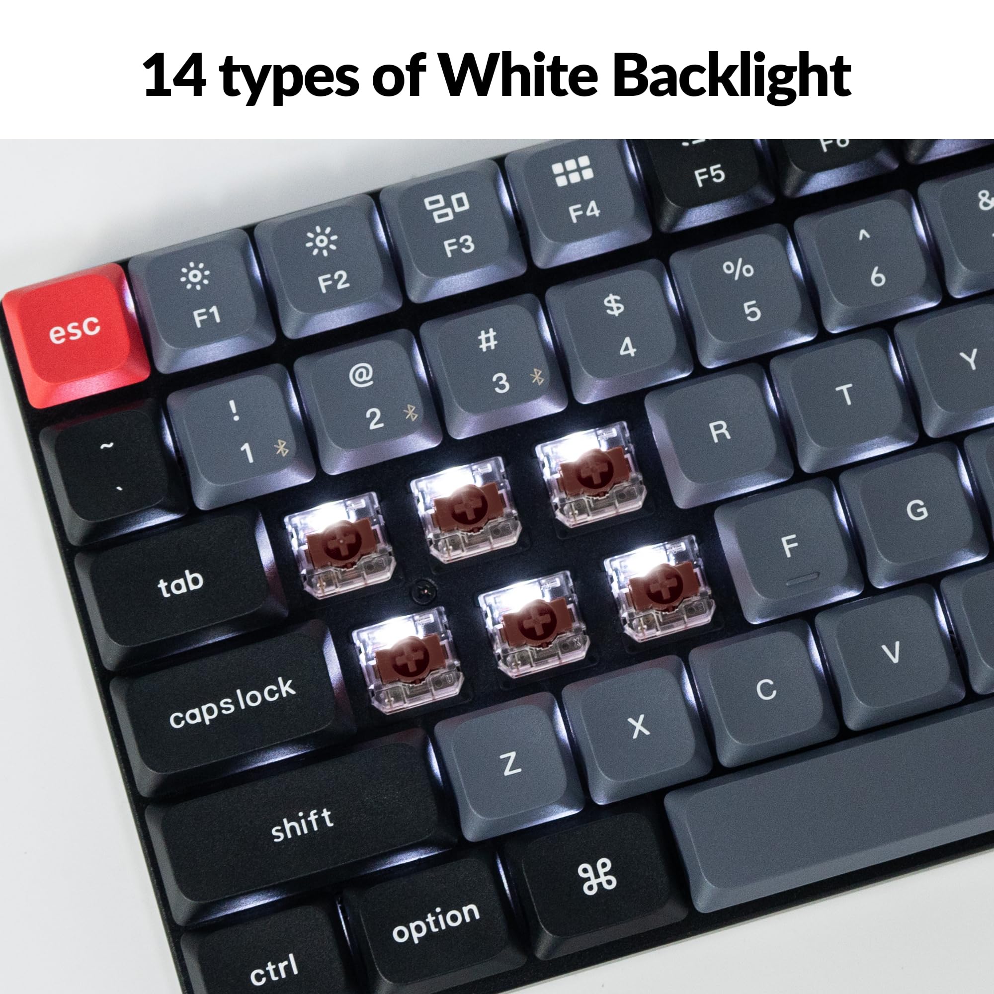 Keychron K17 Pro QMK/VIA Low-Profile Wireless Mechanical Keyboard - 96% Compact Layout, Programmable Knob, Bluetooth/Wired, White Backlight, Mac/Windows/Linux Compatible | Perfect for Office Work, Gaming & Programming