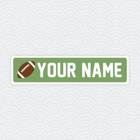 Personalized Waterproof Peel & Stick Name Labels - 36 Large Football Theme Durable Stickers for Kids Sports Gear, School Supplies & Organization
