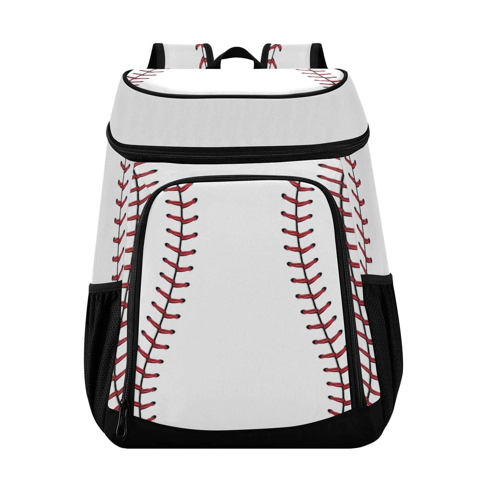 Xigua Sport Stripe Baseball Cooler Backpack - Leakproof Insulated Lunch Bag with Large Capacity for Work, Hiking, Camping, Beach & Fishing | Perfect for Picnics, Tailgating & Outdoor Adventures