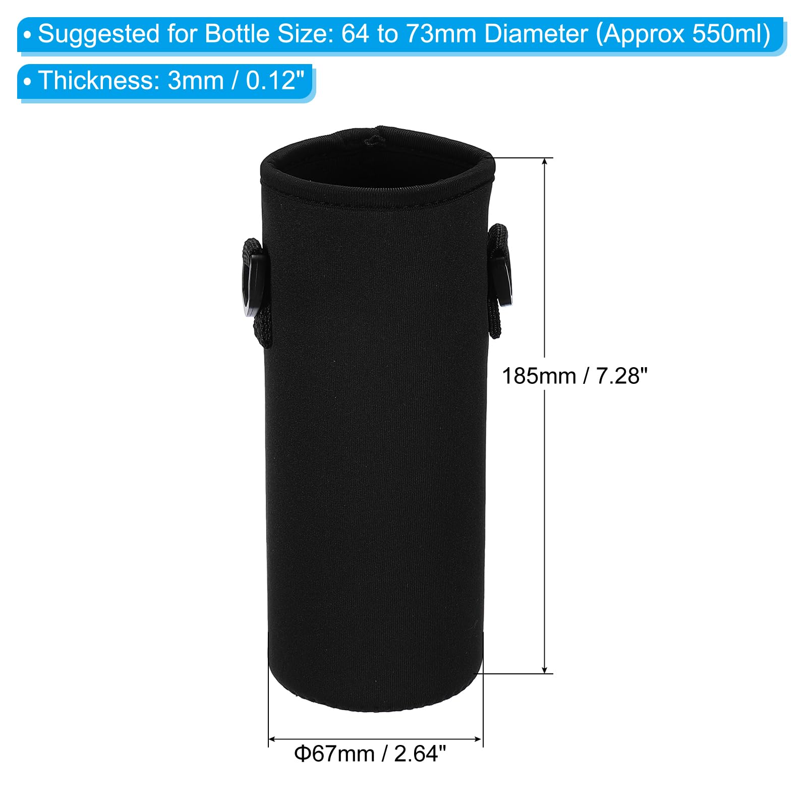PATIKIL Insulated Water Bottle Sling Bag - Adjustable Neoprene Shoulder Strap Carrier for Hiking, Gym & Travel - Keeps Drinks Cold/Hot On The Go