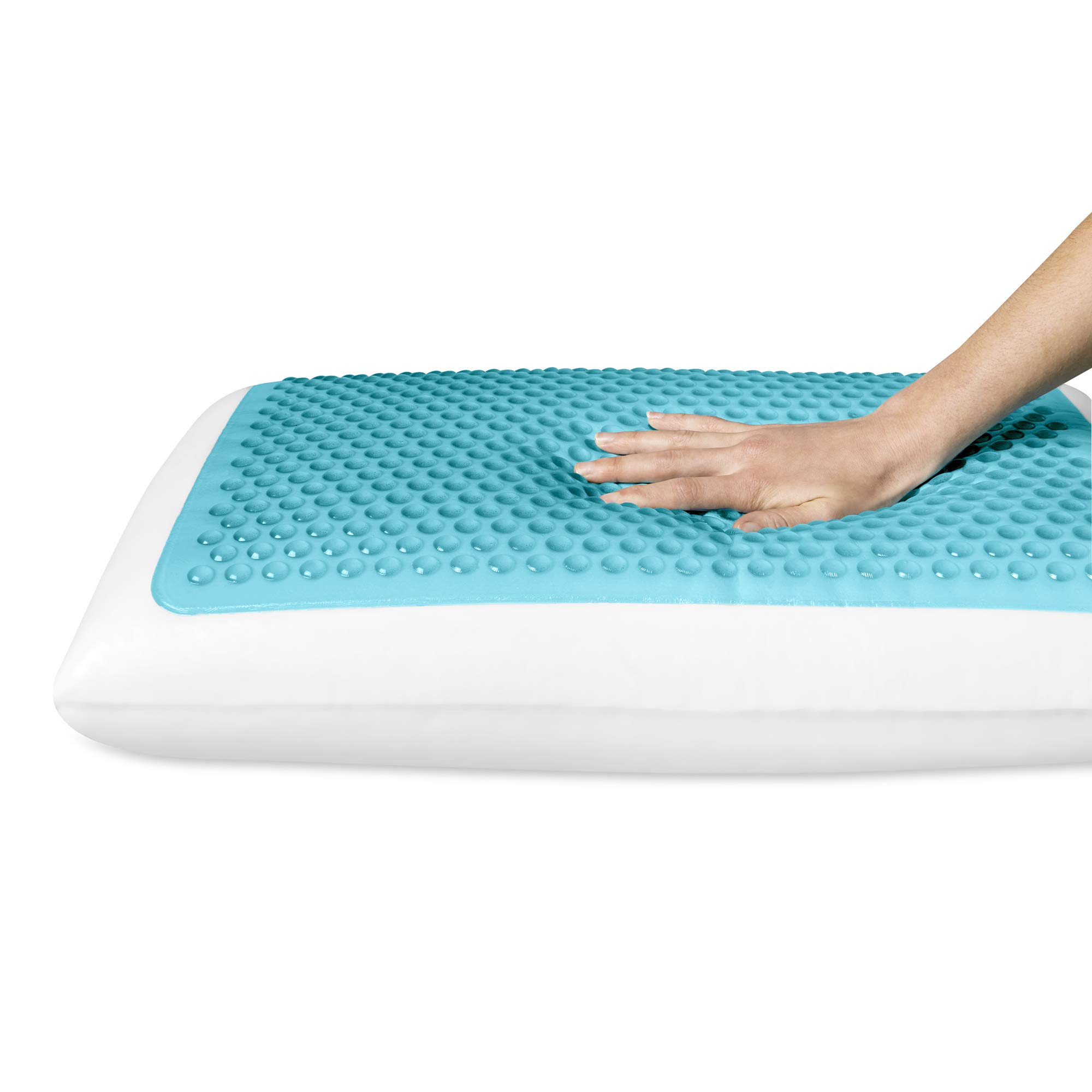Comfortable Blue Bubble Gel Memory Foam Pillow - Queen Size for Better Sleep