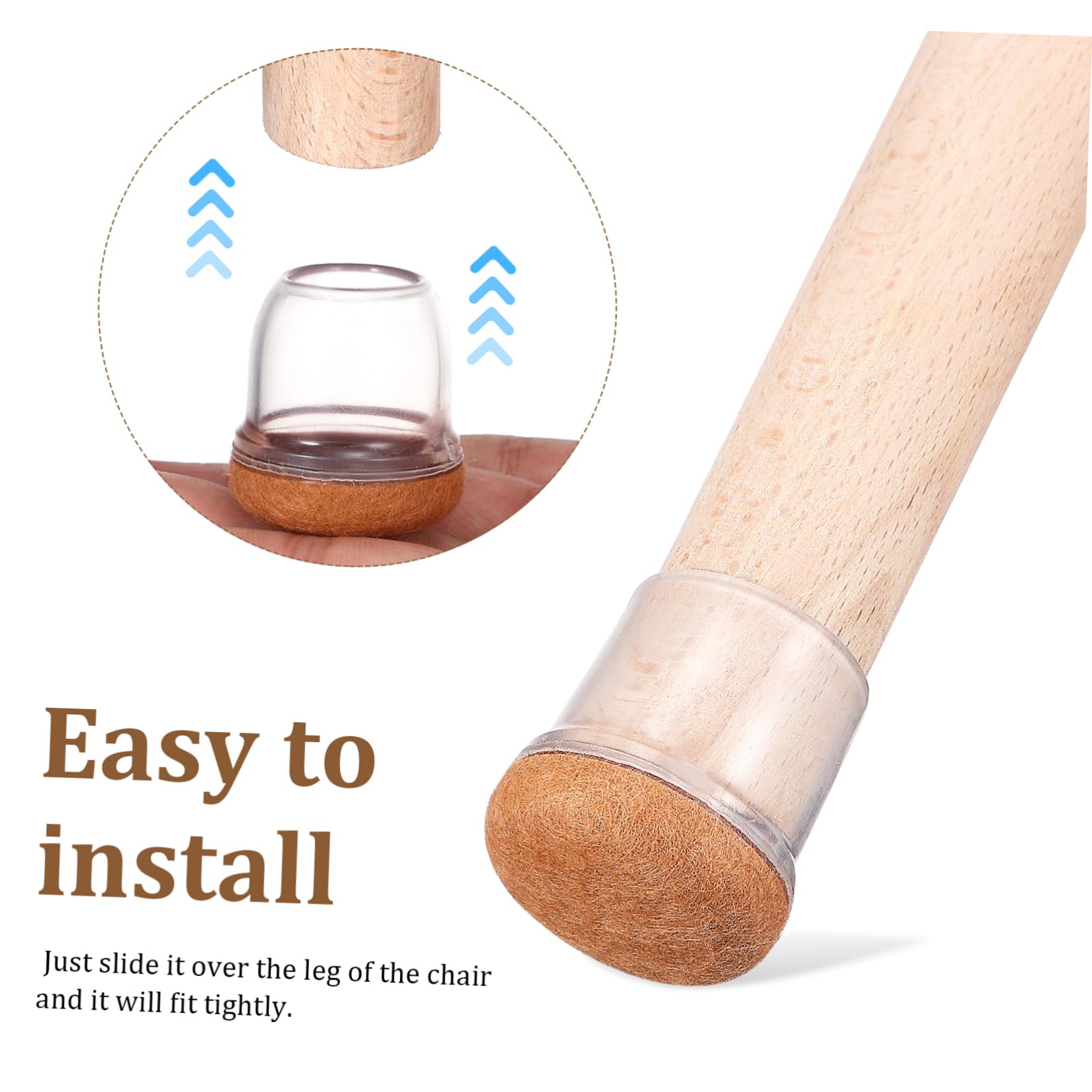 ABOOFAN 16-Piece Furniture Floor Protectors - Round and Square Chair Leg Sliders for Hardwood Floors - Non-Slip, Scratch-Resistant Pads for Dining Chairs, Tables, and Office Furniture - Perfect for Home, Office, and Restaurant Use