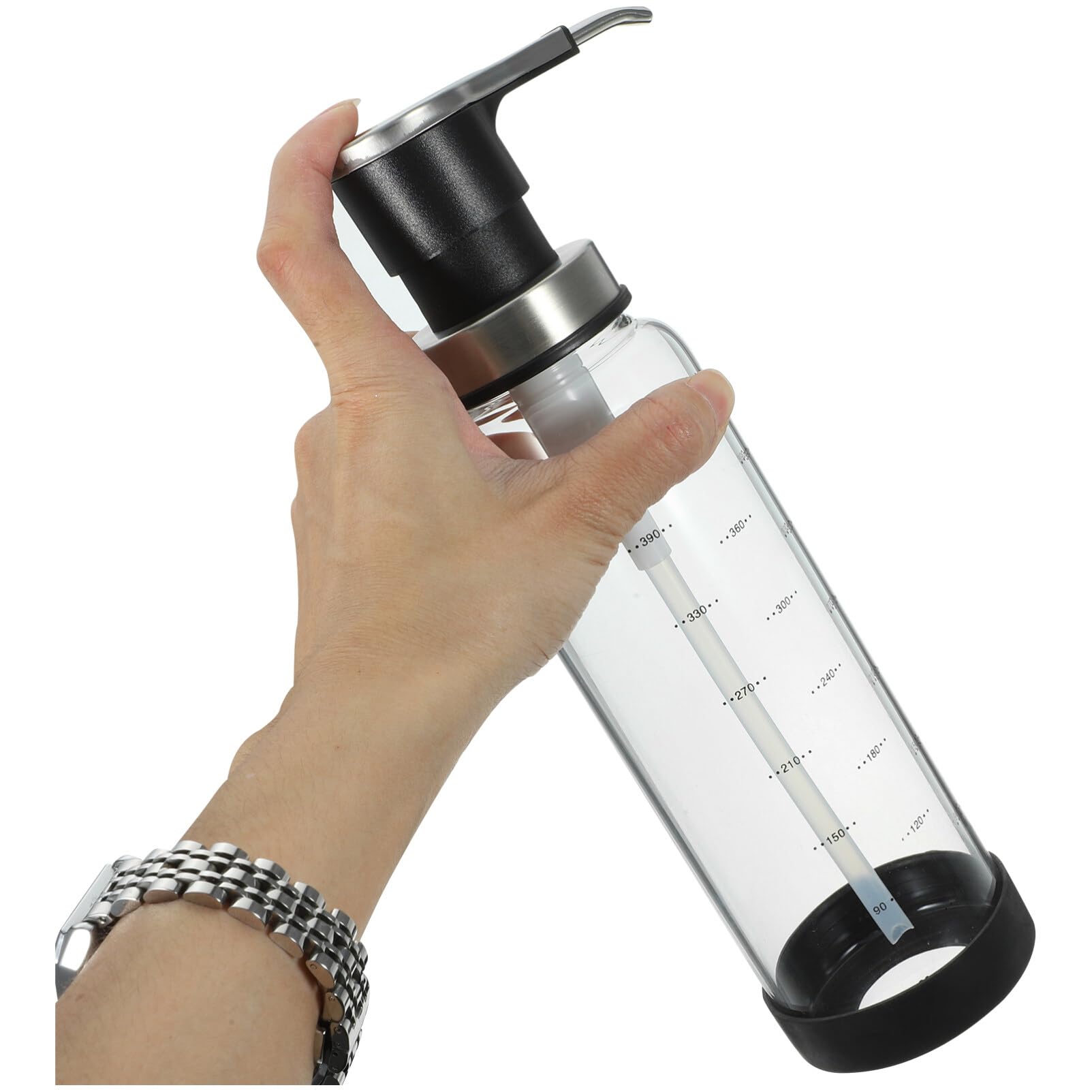 Premium Glass Syrup Dispenser Bottle with Pump Lid - Ideal for Kitchen, Coffee Bar & Cocktail Making - Durable & Leak-Proof for Simple Syrup, Honey, Jam & Oil Dispensing