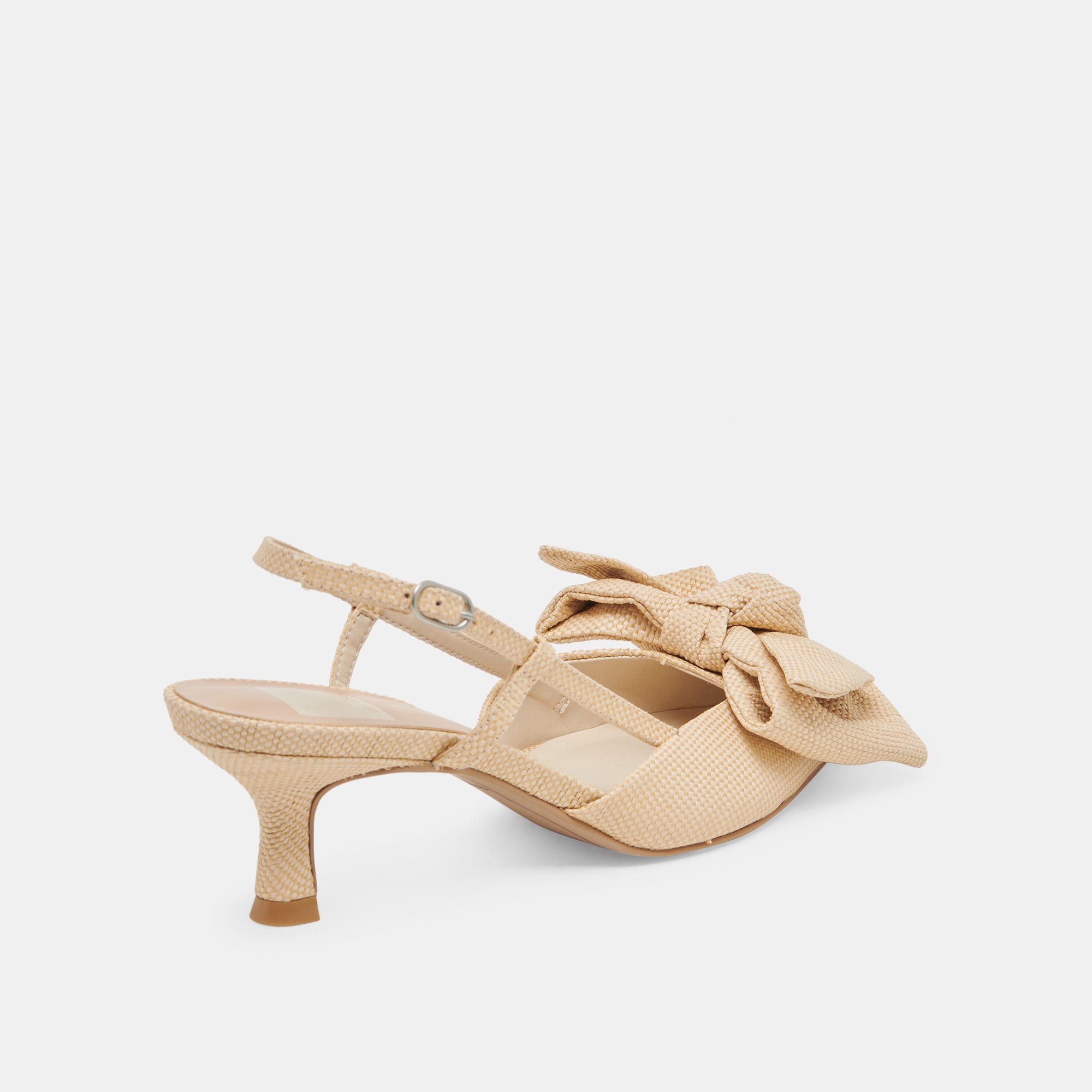 ODELA Women's Bow Heels - Natural Woven Raffia Sandals for Summer Weddings, Beach Vacations & Boho Outfits