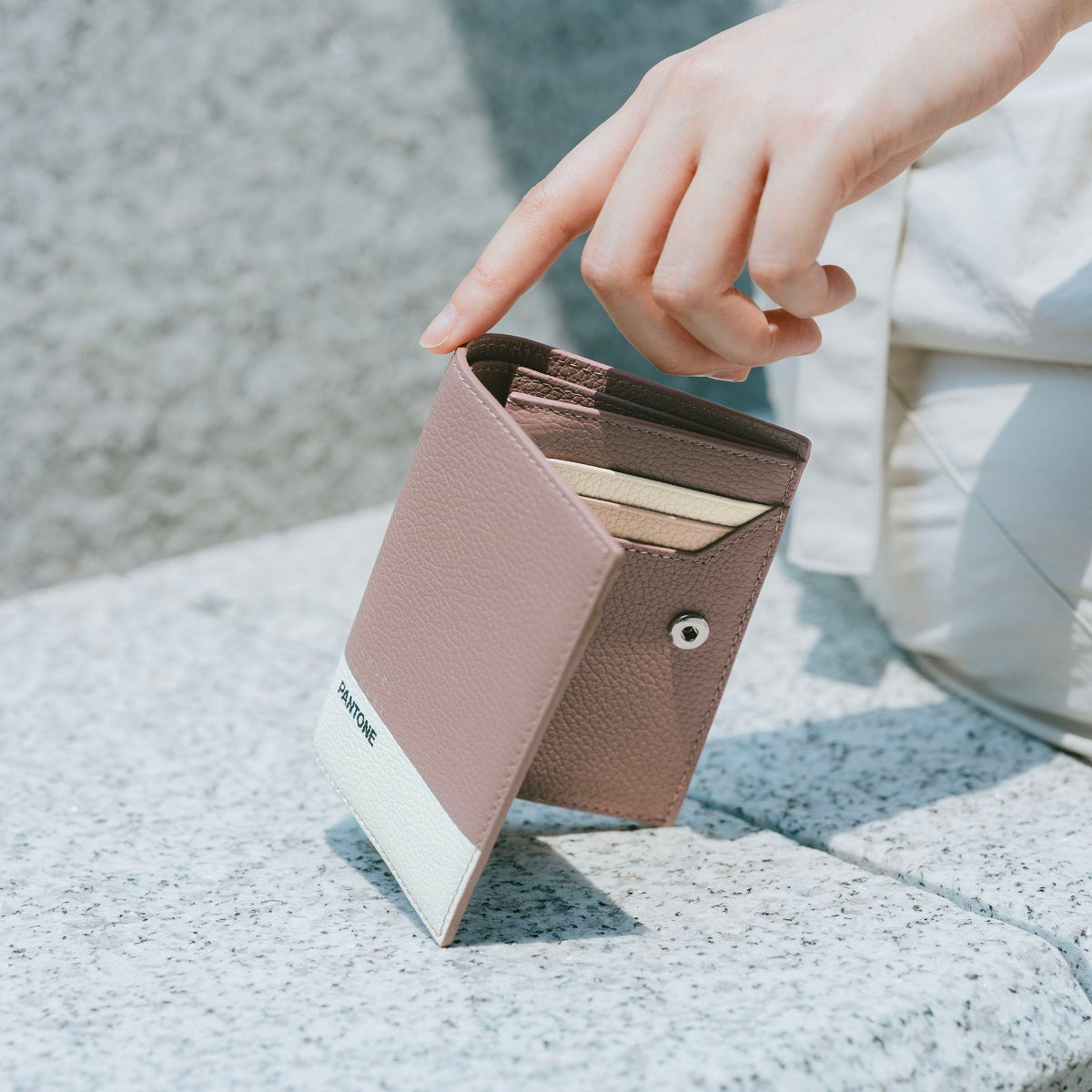 Samuel Ashley x Pantone Genuine Leather Bi-Fold Wallet for Men - Stylish & Durable RFID Blocking Card Holder - Perfect for Everyday Use, Travel, and Gifts