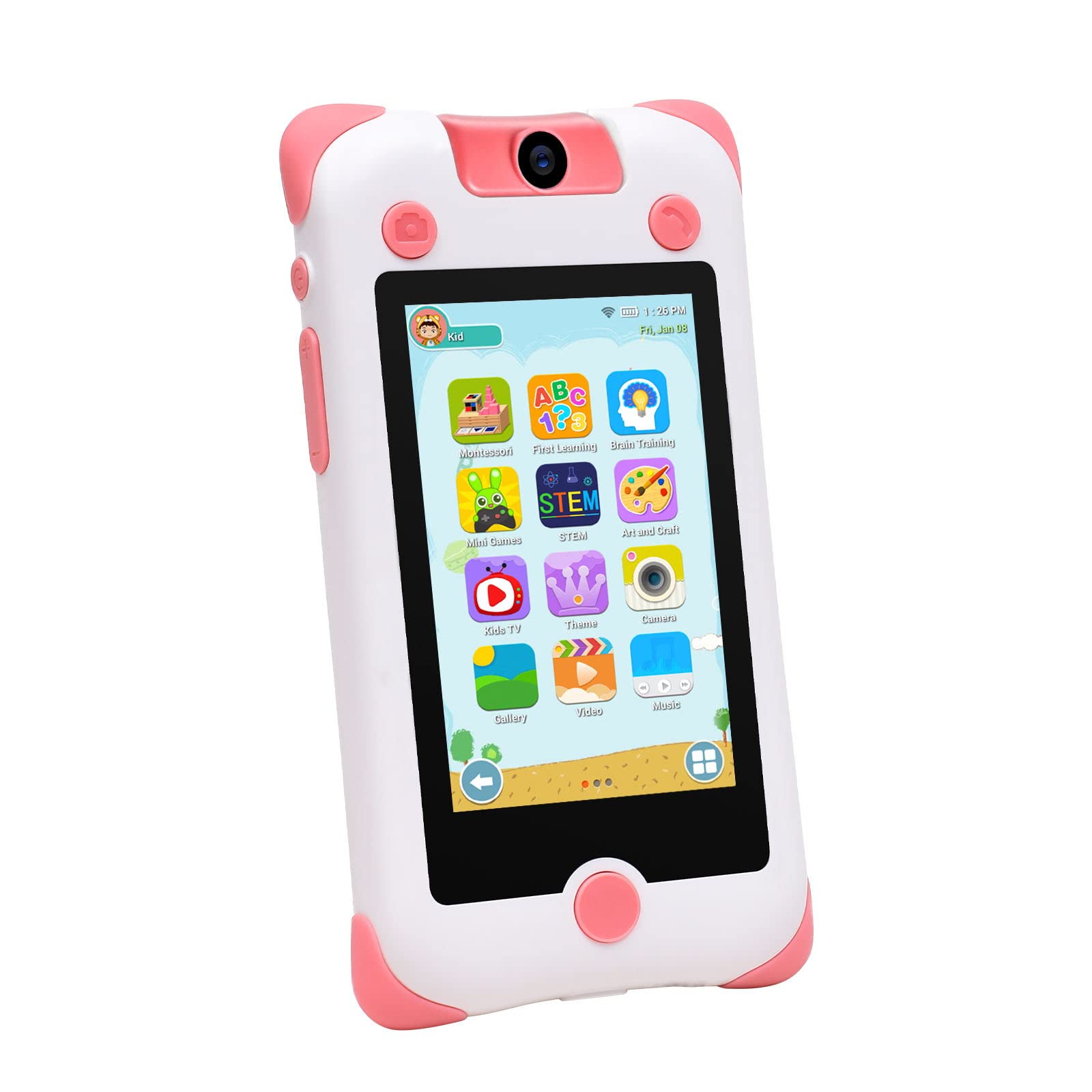 **Kids Flip Phone with Camera - Smart Learning Cell Phone for Boys & Girls Ages 3-12 | Christmas & Birthday Gift | MP3 Player, WiFi Messaging, Games, Alarm Clock | Toddler Educational Toy (Pink) - Perfect for Playtime, Travel & Early Learning**