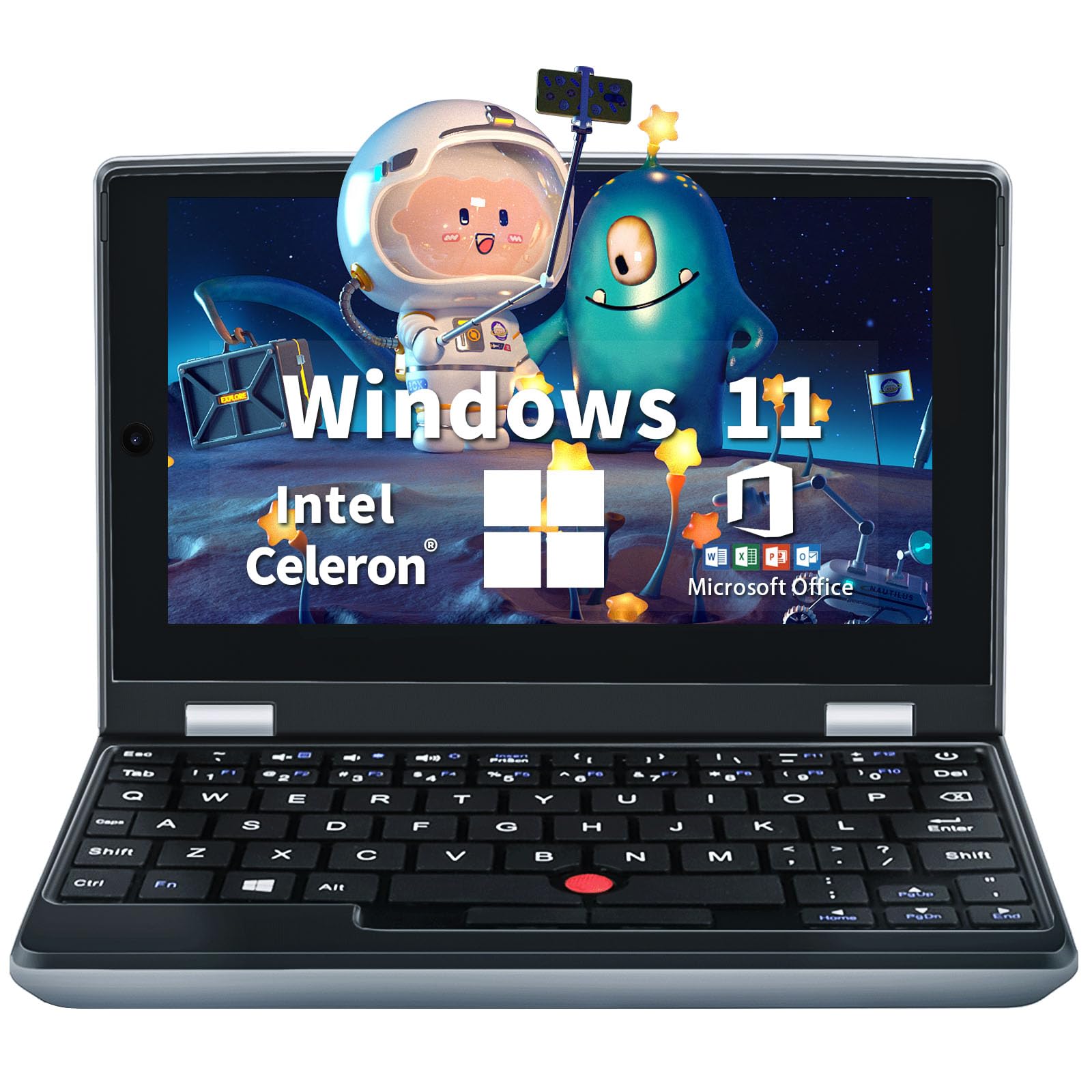 UDKED 7-inch Windows 11 Touchscreen Laptop - Lightweight Portable Notebook with Office, USB 3.0, Mini HDMI, WiFi, 256GB Storage - Perfect for Students, Travel & Remote Work