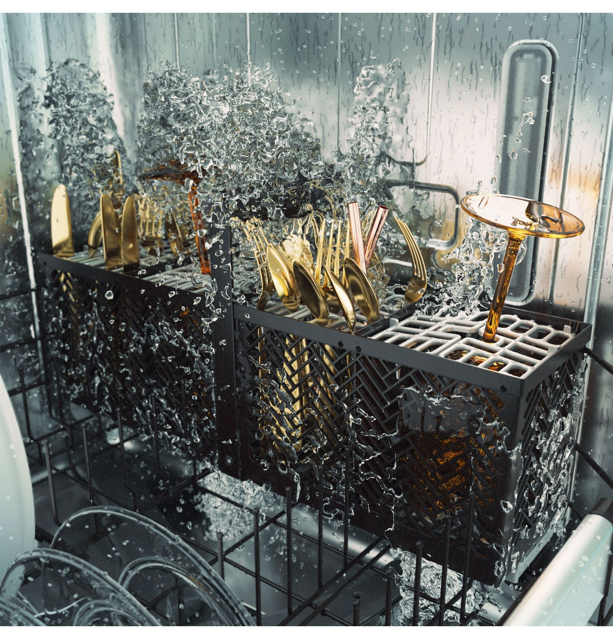 Premium Café CDT858P2VS1 Stainless Steel CustomFit Dishwasher - Dual Convection Dry Technology for Fast Drying | Perfect for Modern Kitchens & Busy Households