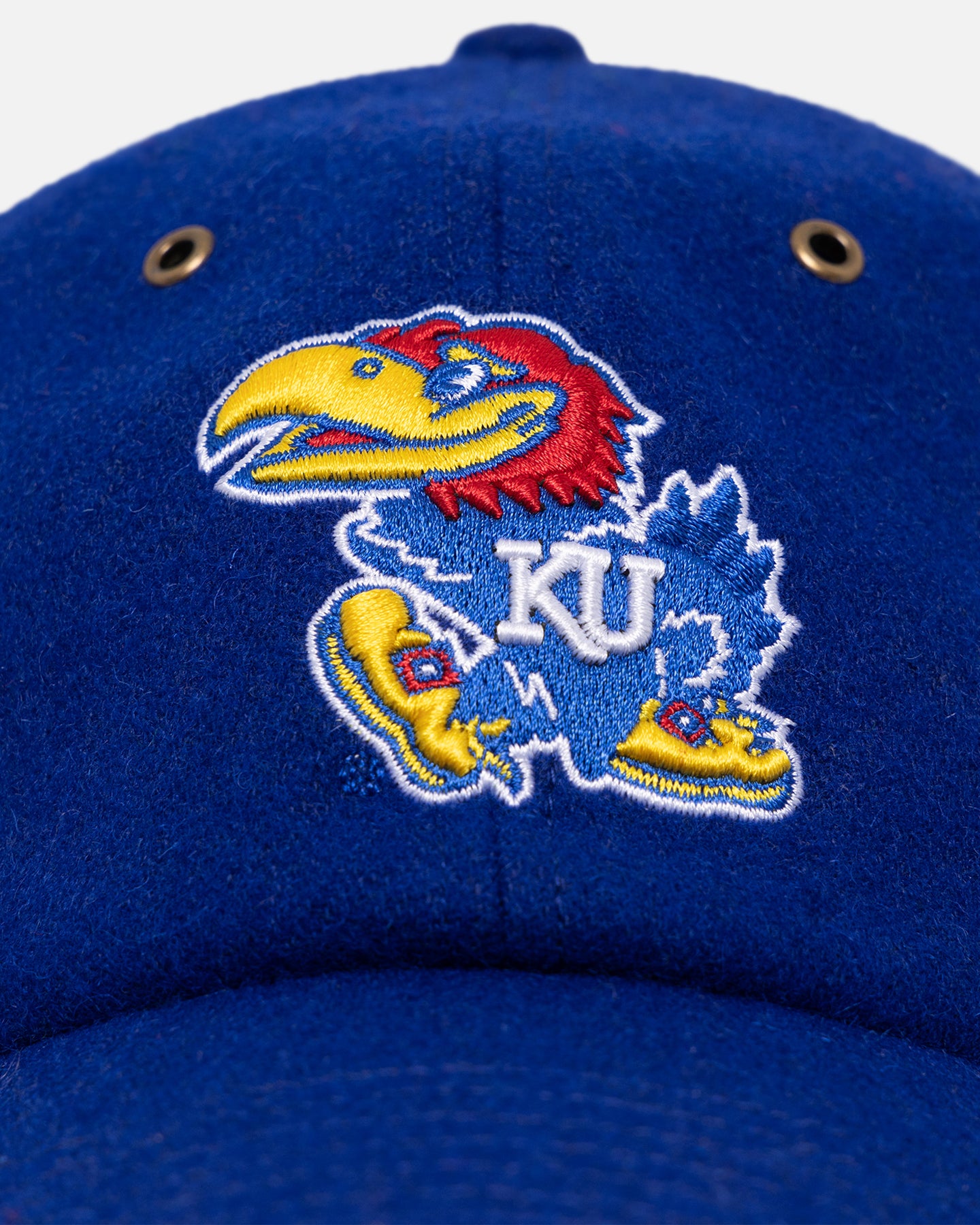 47 Brand Kansas Jayhawks Wooly Clean Up Strapback Hat - Royal Blue NCAA College Team Snapback Cap for Men & Women - Perfect for Game Day, Tailgating and Fan Apparel