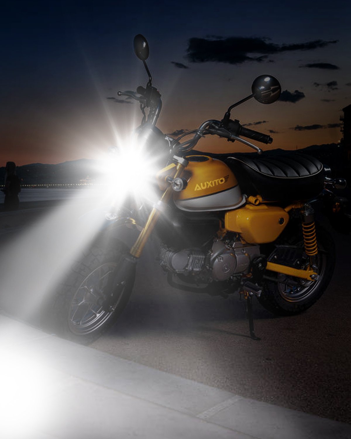 H4 LED Headlight Bulb Motorcycle - 9003 HB2 LED Light 6000K White Hi/Lo Beam with 1860 CSP LED Chips - Upgrade for Night Riding & Off-Road Adventures