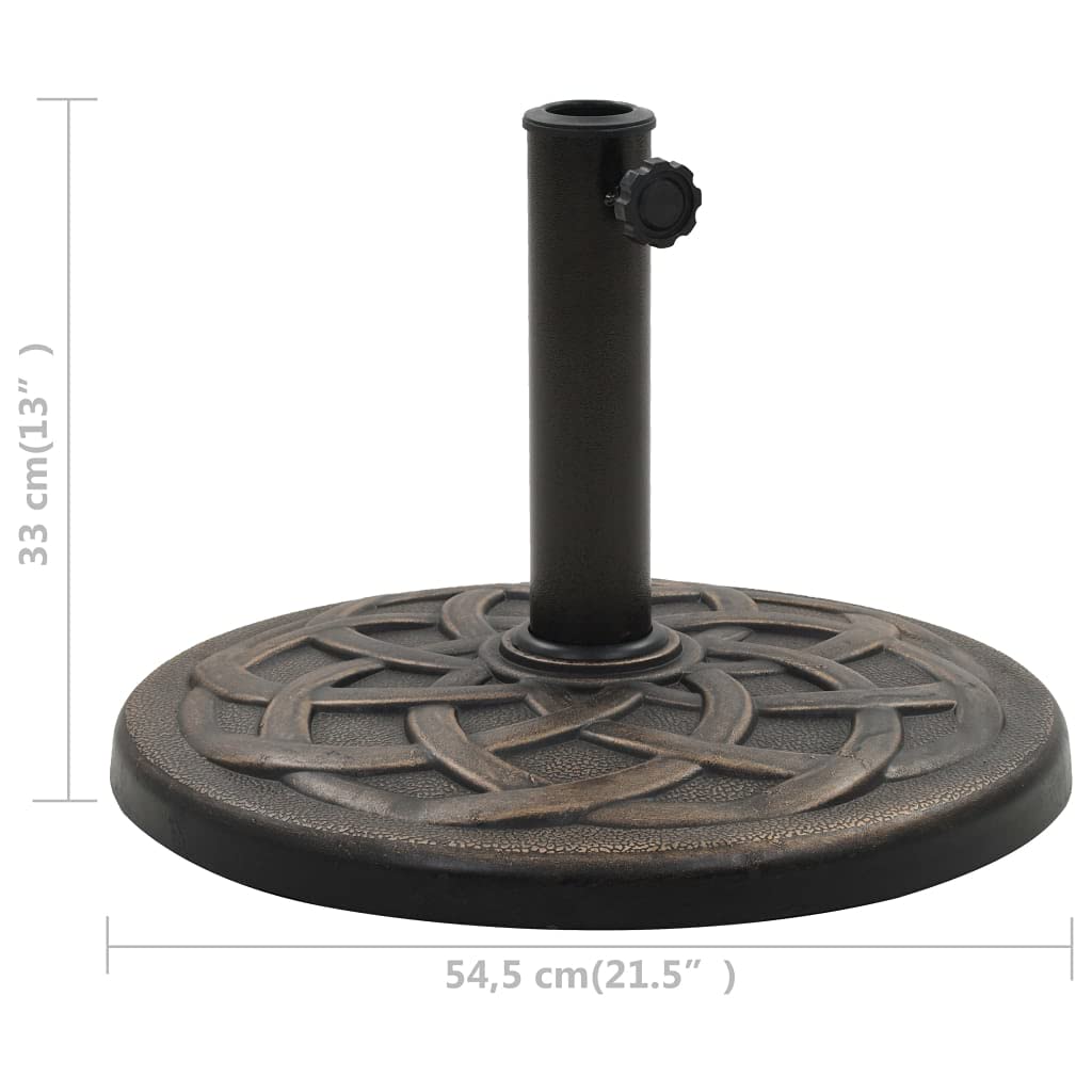 vidaXL Bronze Polyresin Umbrella Stand - 41.9 lb Heavy Duty Sunshade Base with Locking Bolt for Patio, Garden, Lawn & Backyard | Perfect for Outdoor Dining, Poolside Lounging & Beach Protection