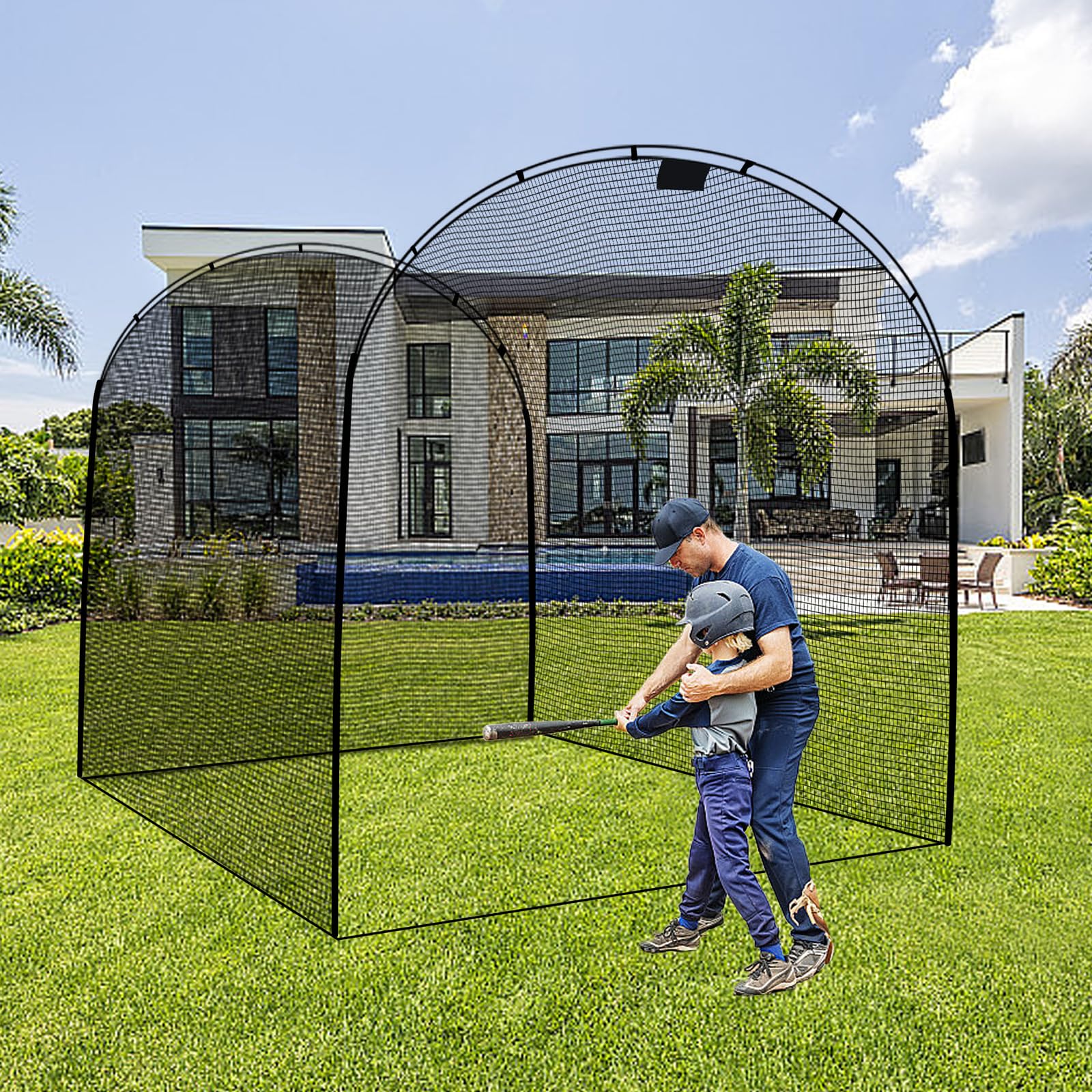 13x10x10FT Portable Baseball Batting Cage for Backyard, Softball & Baseball Practice Net with Carry Bag - Perfect for Home Training, Youth Drills & Professional Hitting Practice