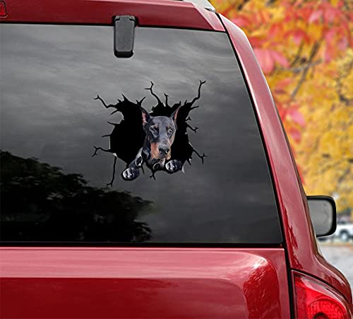 3-Piece Black Doberman Car Stickers Set - 8