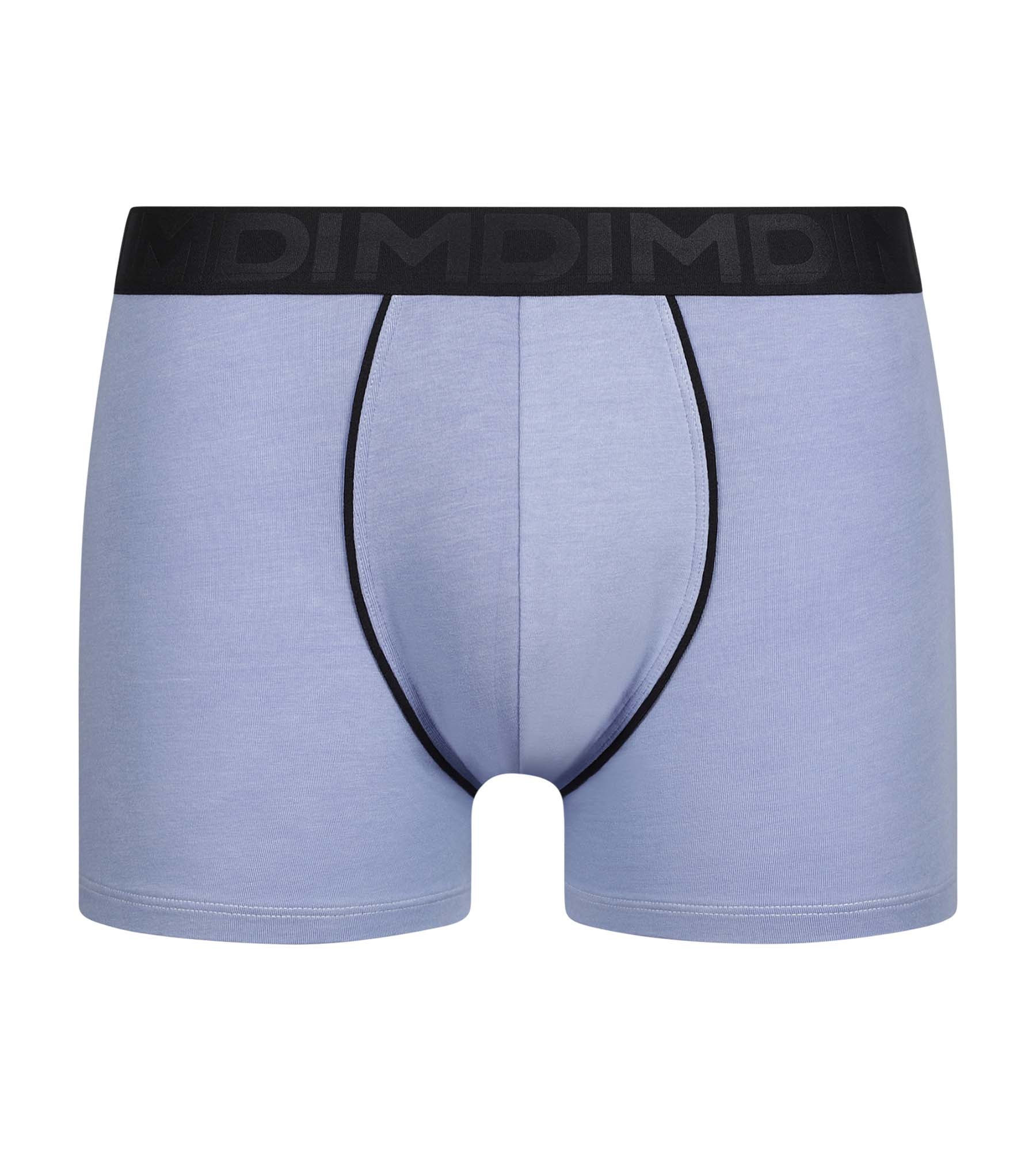 Men's Cotton Modal Boxer Briefs with Contrast Waistband - Blue Dim Classic - Comfortable Underwear for Daily Wear & Active Lifestyle