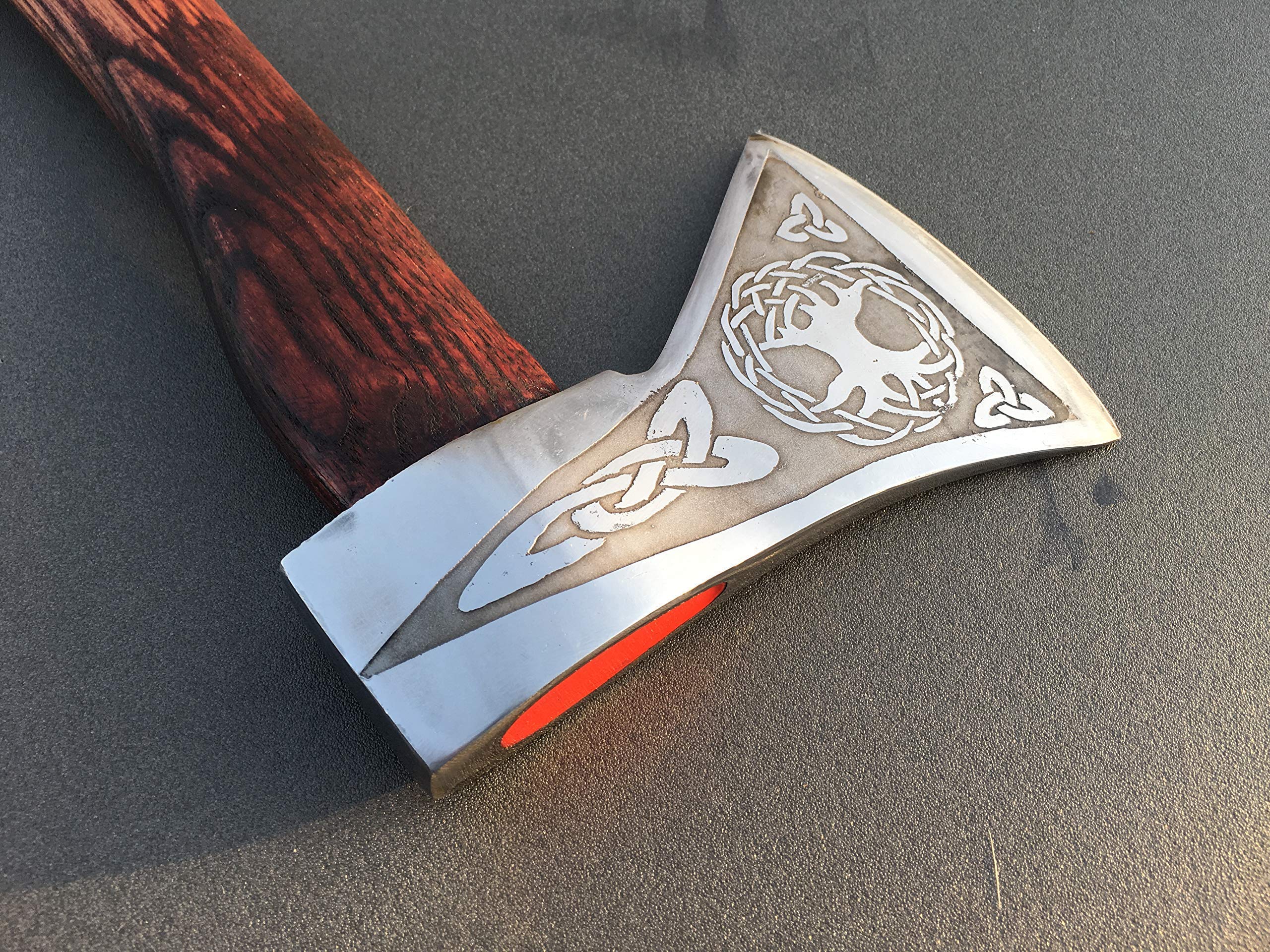 Viking Axe with Tree of Life Design - Handcrafted Celtic Hatchet & Tomahawk - Perfect Handyman Tool, Groomsmen Gift & Men's Jewelry - Ideal for Outdoor Adventures, Camping & Home Decor