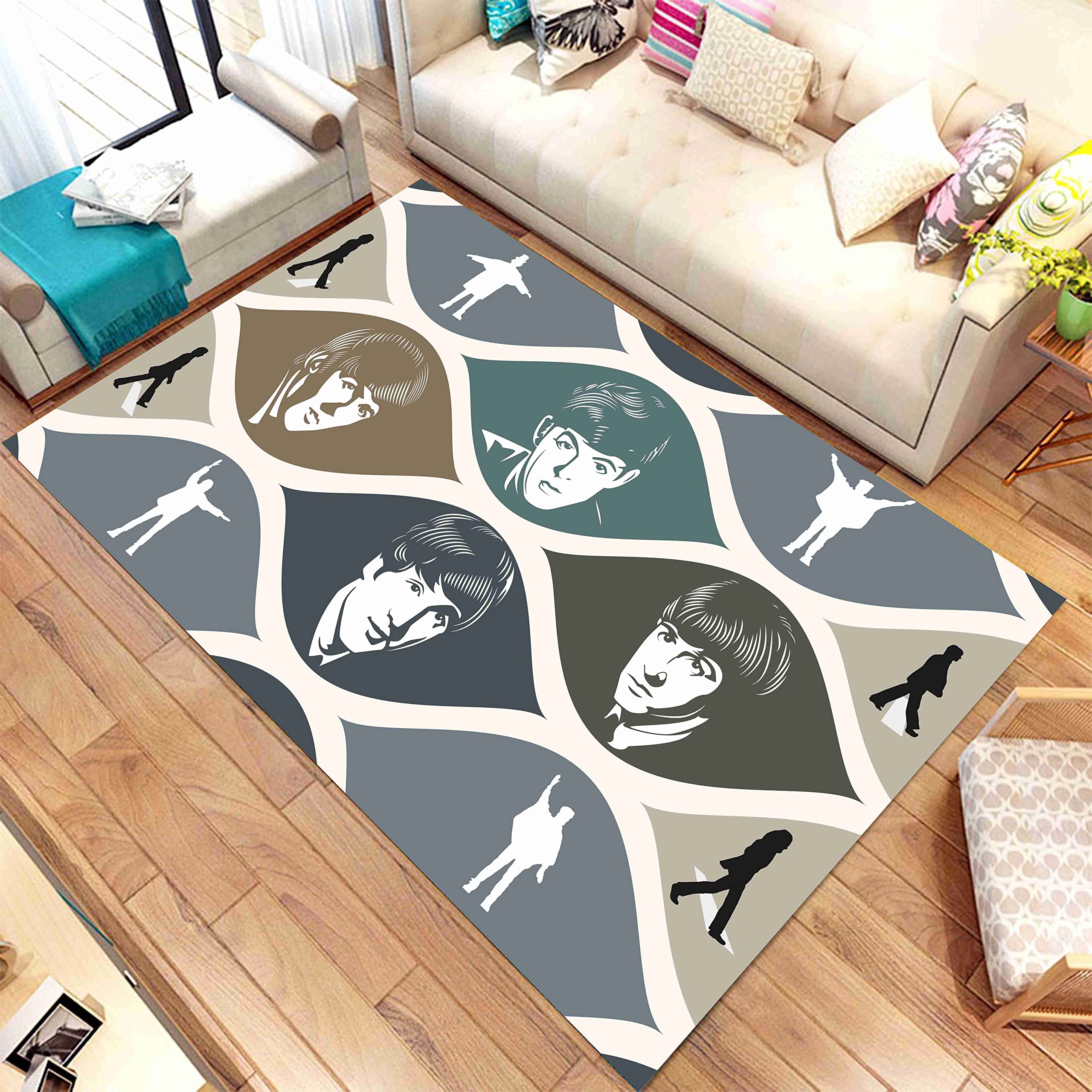 The Beatles Themed Non-Slip Area Rug - 31”x59” (80x150cm) for Living Room & Bedroom | Music Lover Gift, Home Decor, Beatles Collection