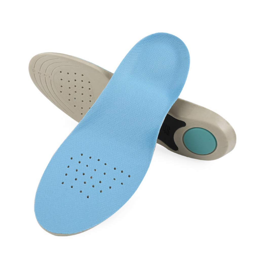 Exceart Unisex Sports Insoles - Arch Support & Shock Absorbing Inserts for Men, Women, Boys & Girls - Comfortable Foot Cushion Pads for Running, Walking & Daily Activities (Size S, Blue)