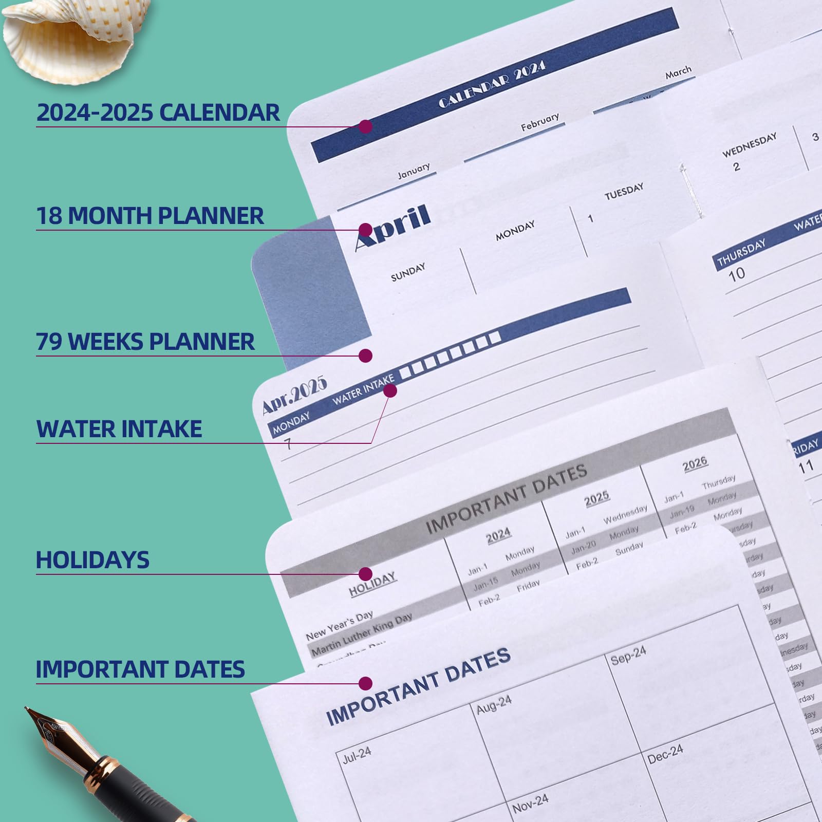 2025 Monthly Planner with July 2024 Start - 18 Month Daily Organizer (5.2