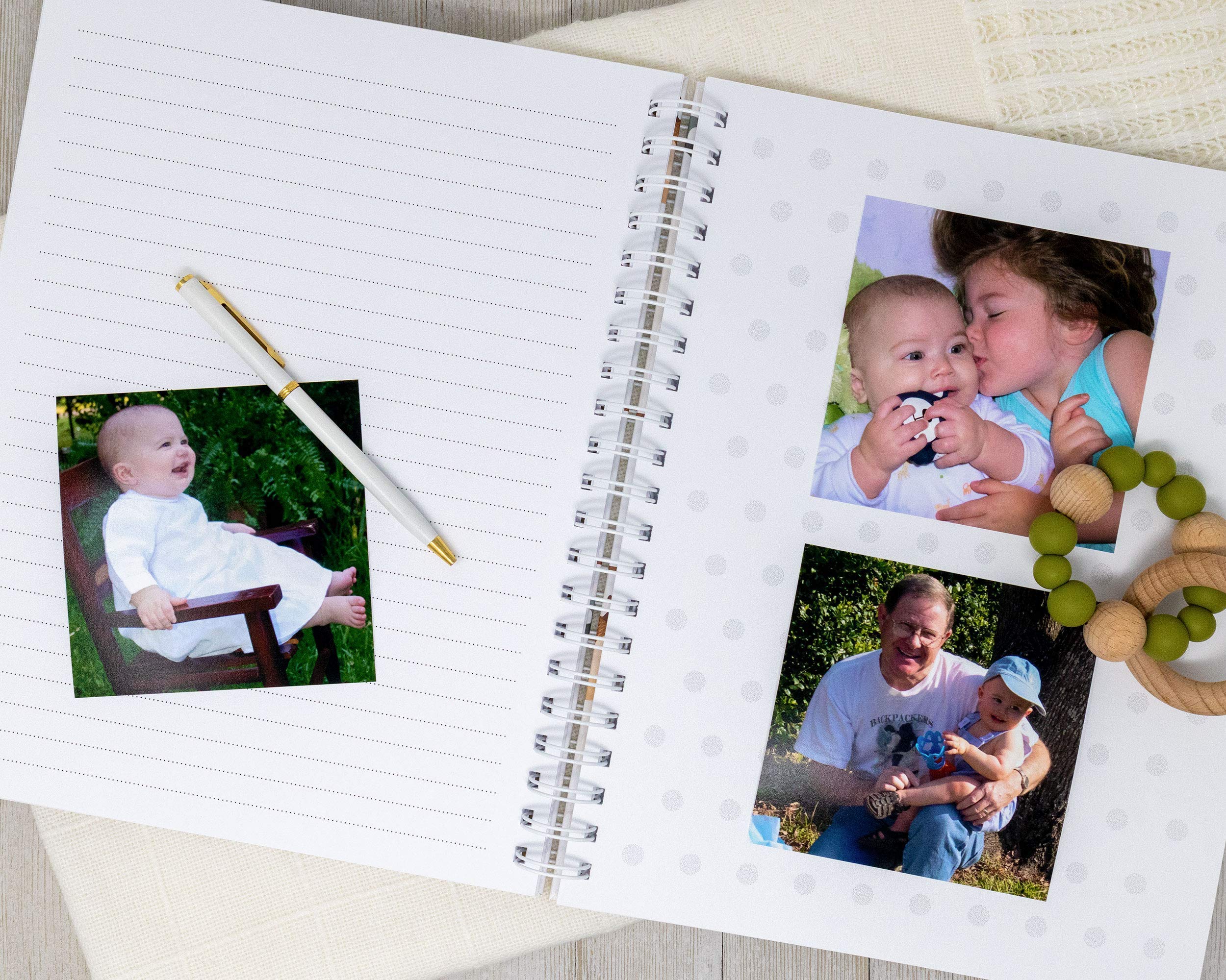 Personalized Baby Memory Book - Hard Cover First Year Photo Album with Custom Baby's Name - Baby Journal & Keepsake (Cowboy Theme) for Newborn Gifts, Baby Showers, and First Birthday Presents