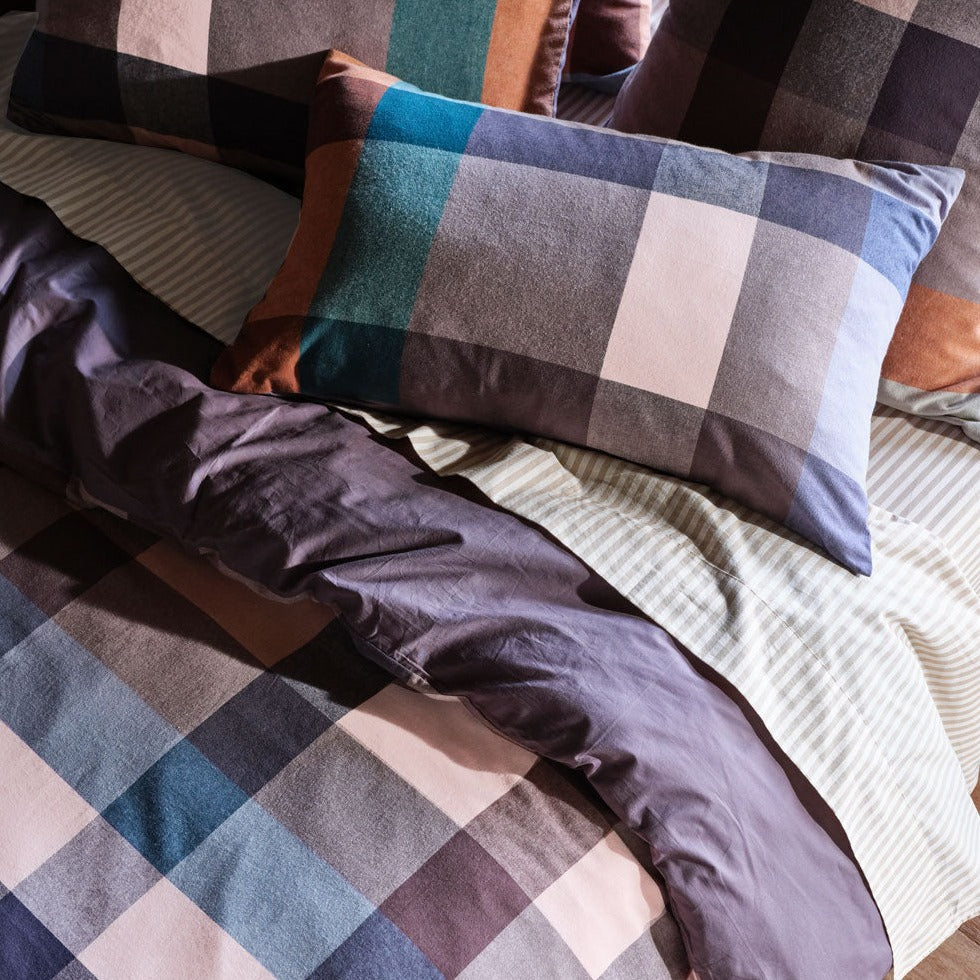 Premium Eastwood Navy Quilt Cover Set by Linen House - Soft 100% Cotton Bedding Set for Cozy Bedroom Decor (Queen Size) - Perfect for Master Bedrooms, Guest Rooms & Luxury Hotels