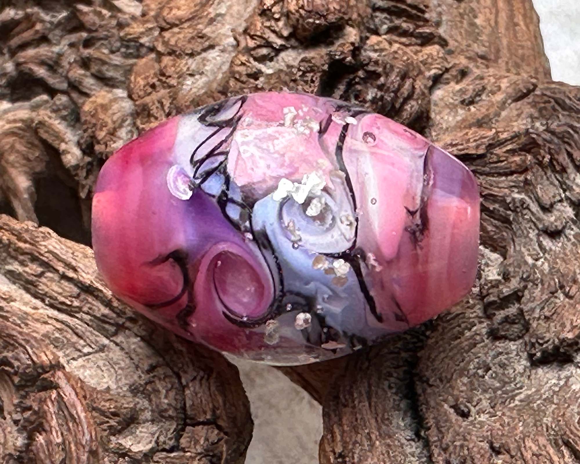 Handmade Pink Fantasy Lampwork Glass Focal Bead for Jewelry Making - Perfect for Necklaces, Bracelets & DIY Craft Projects