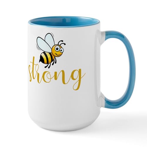 White/Blue Inside - Bee Strong Mugs