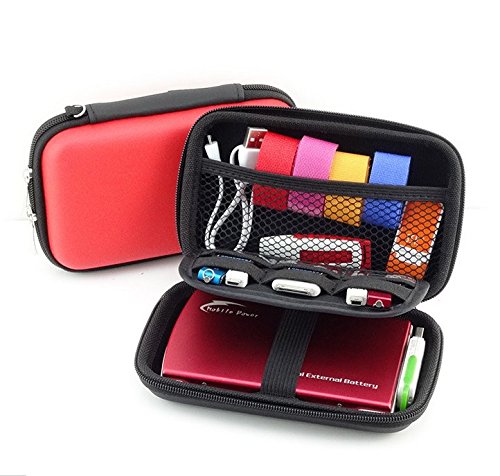 Hard Shell Travel Organizer for Diabetic Supplies & Electronics - Red