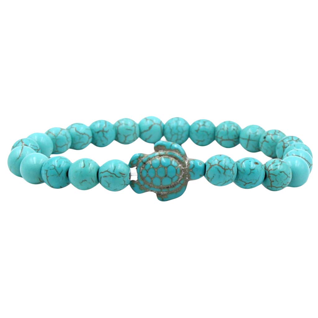 HTDBKDBK Turquoise Turtle Beaded Bohemian Bracelet - Gold Statement Jewelry for Women | Perfect for Weddings, Boho Fashion & Statement Accessories