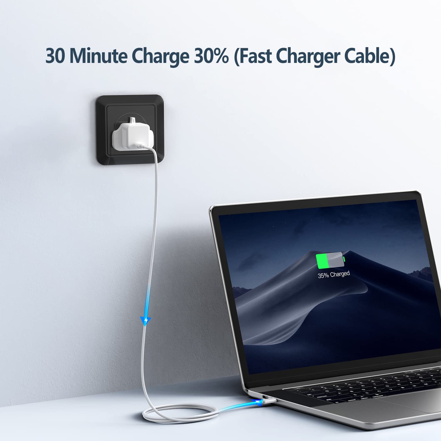 60W USB C to USB C Fast Charging Cable 2-Pack (1M) - Compatible with iPhone 16/15 Series, iPad Pro/Air/Mini & MacBook - Quick Charge for Home, Office & Travel