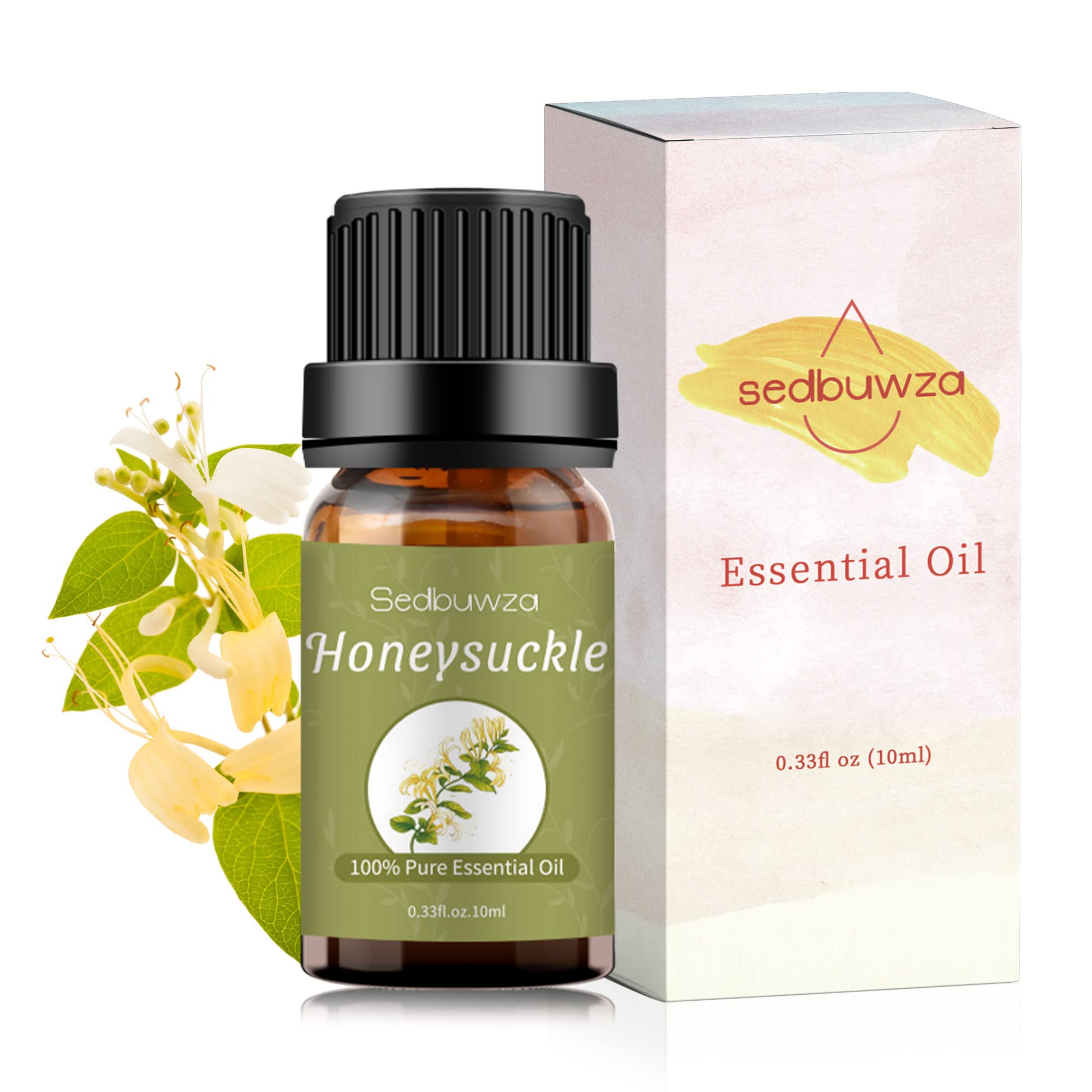 Pure Organic Honeysuckle Essential Oil for Aromatherapy - Natural Fragrance Oil for Diffusers, Humidifiers, Soap & Candle Making, Perfume DIY - Relaxing Scent for Home Spa, Yoga & Meditation
