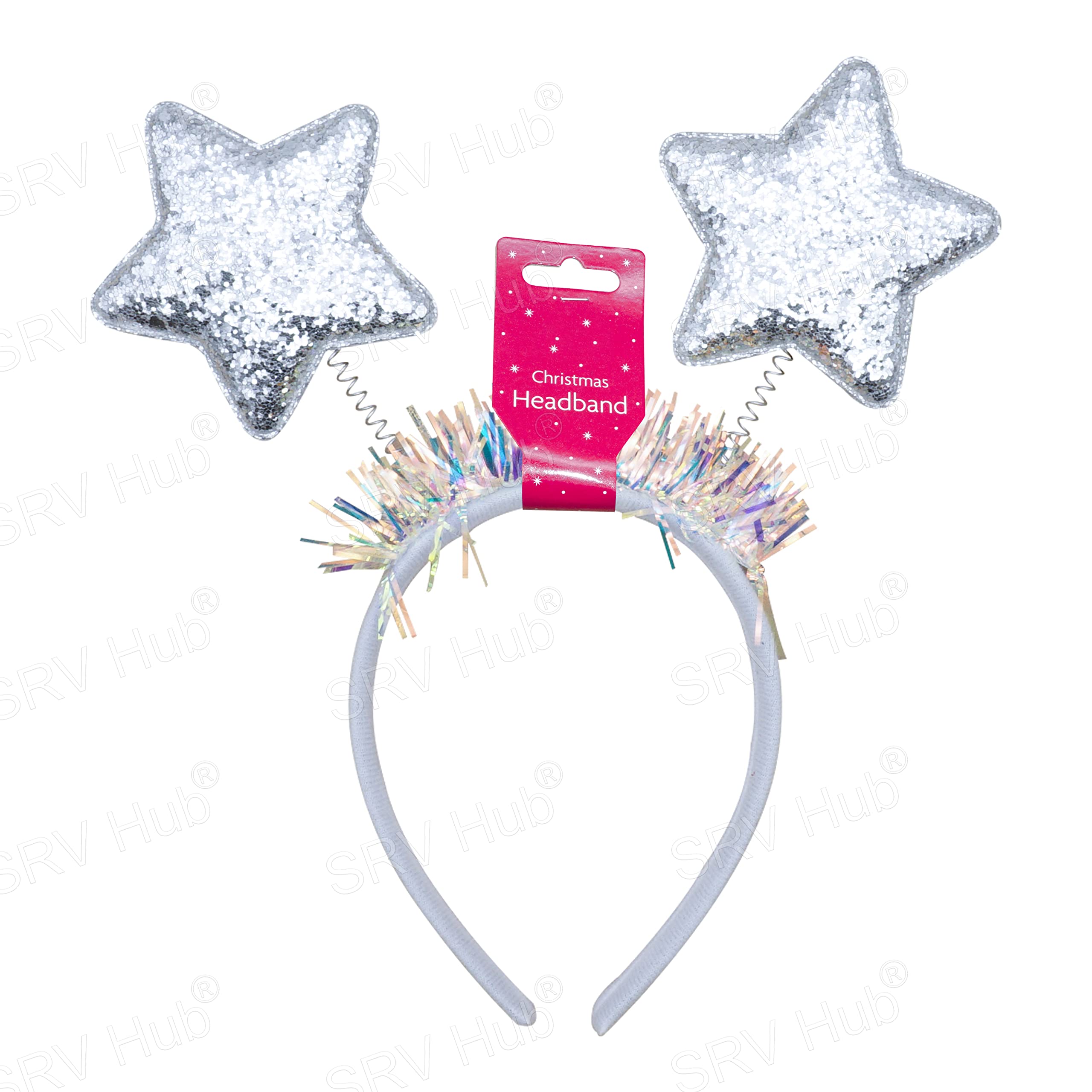 Sparkly Snowflake & Star Christmas Headbands for Women & Girls - Festive Holiday Party Hair Hoops - Perfect for Xmas Celebrations, Office Parties & Family Gatherings