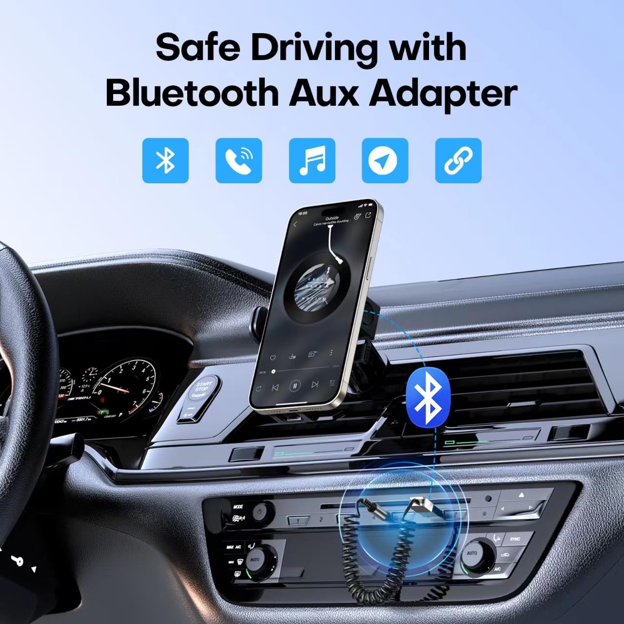 Bluetooth 5.3 Car Adapter with Built-in Mic - USB & 3.5mm Aux Audio Receiver for Hands-Free Calling - Plug & Play Wireless Bluetooth Transmitter - Works with Car Speakers & Home Stereo Systems - Perfect for Road Trips & Home Entertainment