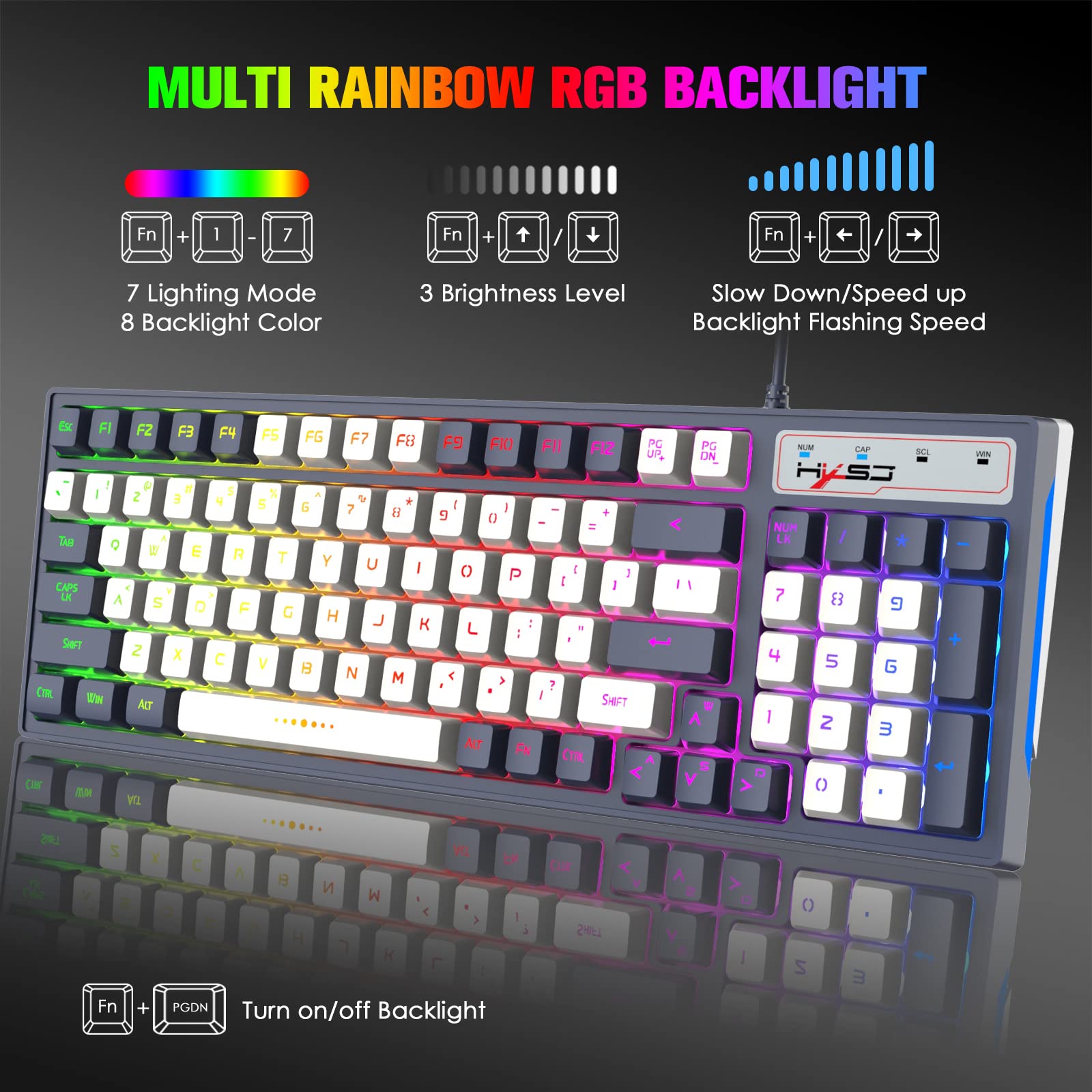96-Key Wired Gaming Keyboard and Mouse Set with Anti-Ghosting, LED Backlit, 7-Button Optical Gaming Mouse (3600 DPI) - Perfect for PC Gaming, Esports & Office Work