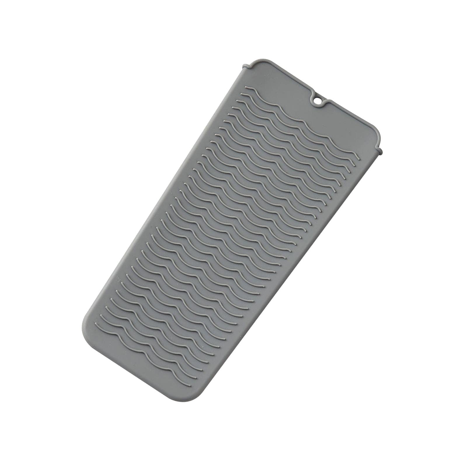 Heat Resistant Silicone Mat Pouch for Curling Iron & Hair Straightener - Non-Slip Insulation Pad Cover for Flat Iron Styling Tools (Gray) - Perfect for Travel, Home & Salon Use
