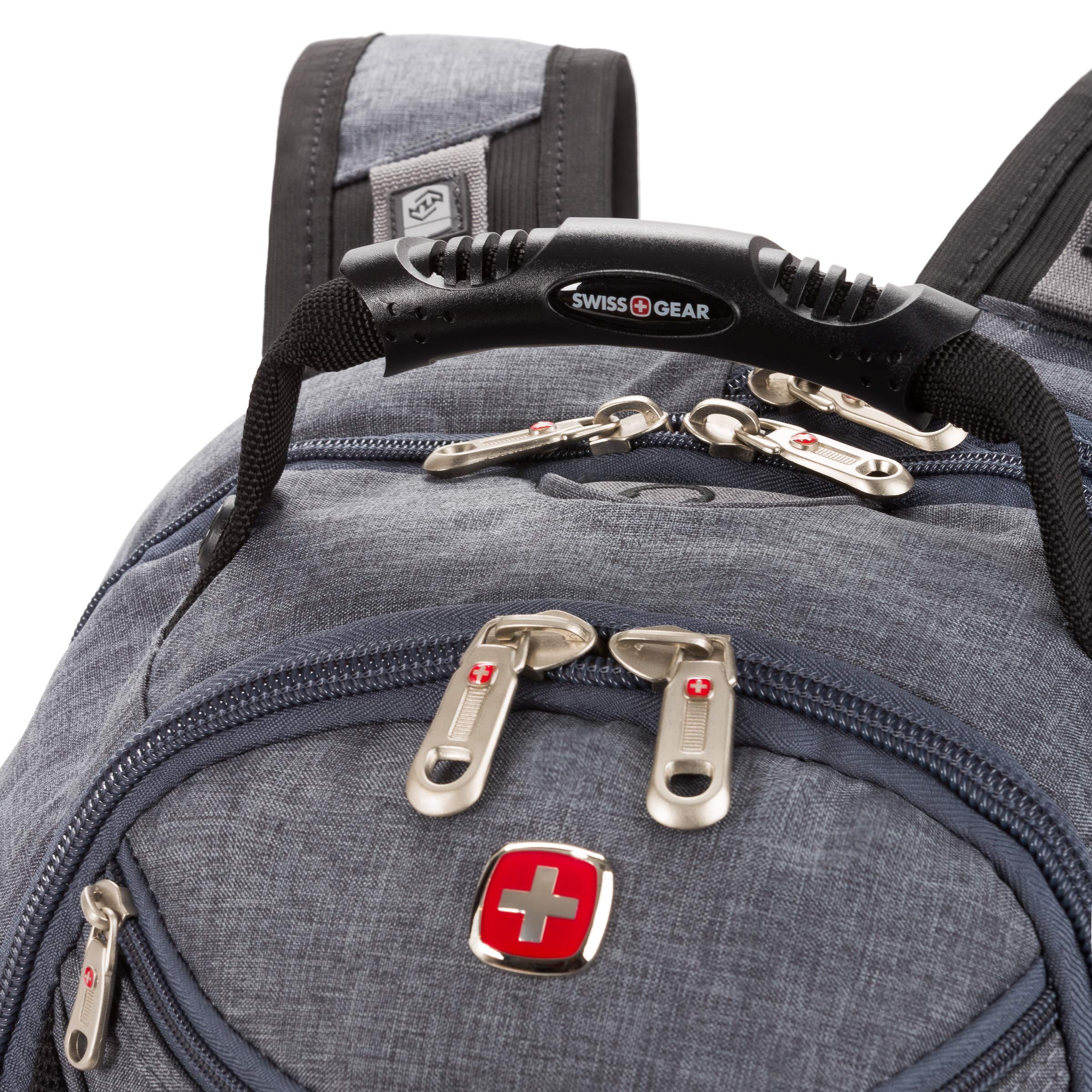 SwissGear 5977 ScanSmart 17-Inch Laptop Backpack for Business Travel & College - TSA-Friendly Grey Computer Bag with USB Charging Port & Organized Storage