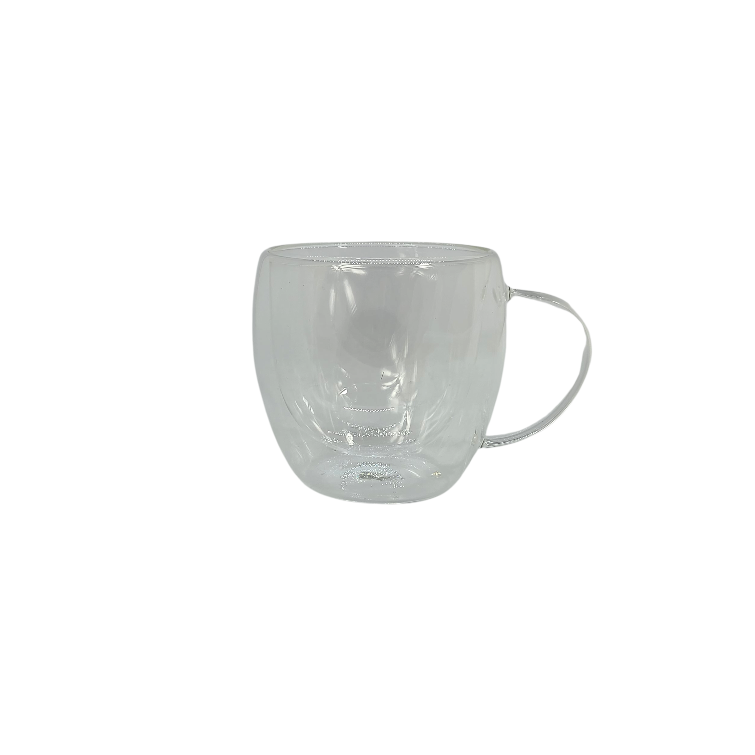 Double Wall Insulated Glass Cups with Handle - Set of 4 Sizes (12oz, 16oz, 20oz, 24oz) for Hot & Cold Drinks - Perfect for Coffee, Tea, Iced Beverages at Home, Office or Camping