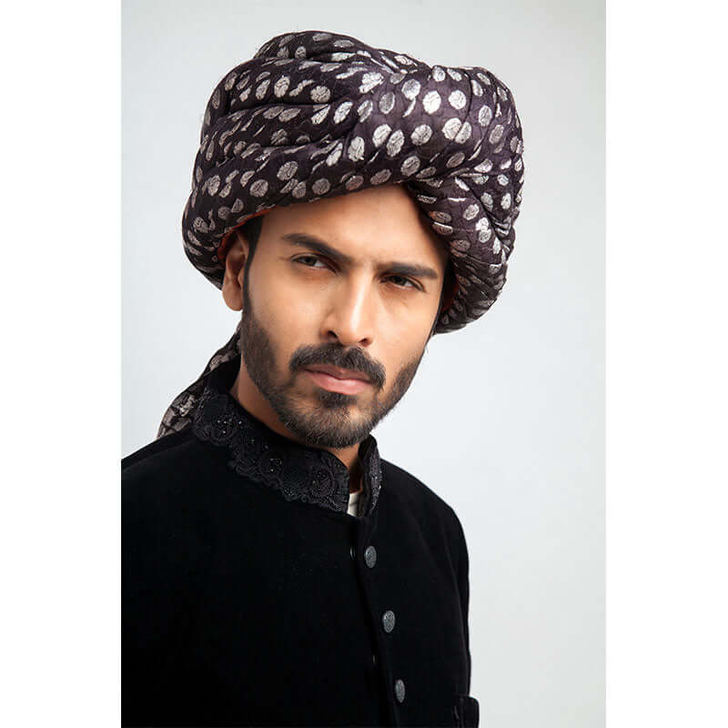 Black Velvet Form-Fitted Sherwani for Men | Elegant Indian Wedding Attire | Perfect for Grooms, Festivals & Special Occasions