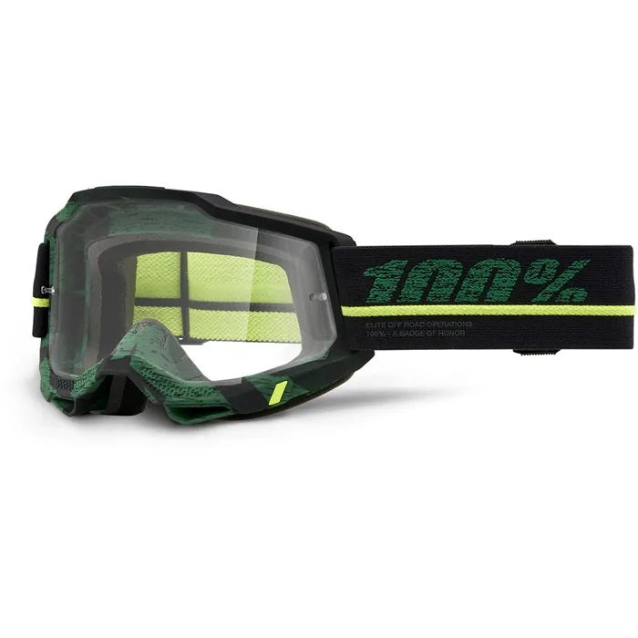 100% Accuri 2 MX Goggles with Clear Lens - Dirt Bike, ATV & Motocross Protective Eyewear for Off-Road Riding & Racing