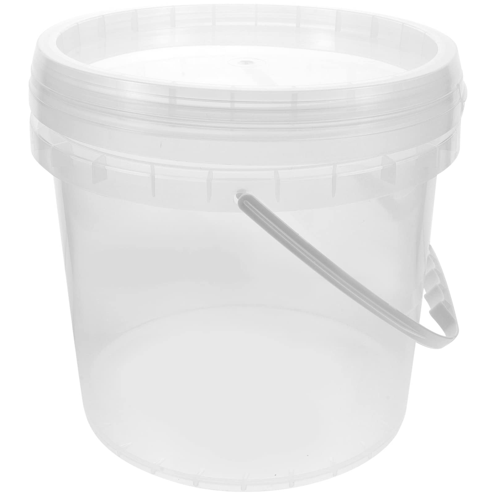 5L Clear Plastic Paint Pail with Lid & Handle - Empty Paint Storage Bucket for Arts, Crafts, DIY Projects | Perfect for Paint Storage, Party Favors & Home Decor Organization