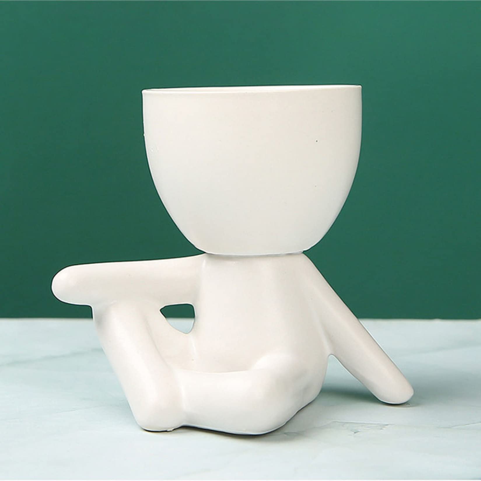 YURASIKU Ceramic Flower Pot - 6 Inch Succulent Planter with Drainage Hole, Modern Home & Garden Decor for Indoor Plants, Balcony, Desktop, Office - Perfect for Cacti, Herbs, and Small Flowers