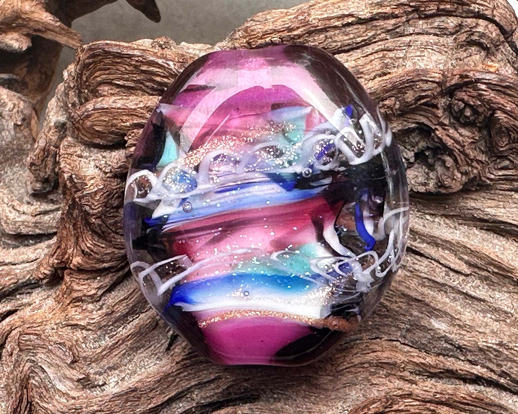 Handmade Purple Serendipity Lampwork Glass Focal Bead for Jewelry Making - Perfect for Necklaces, Bracelets & DIY Craft Projects
