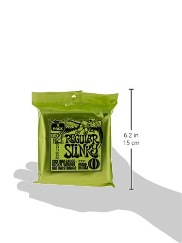 Ernie Ball Regular Slinky Nickel Wound Electric Guitar Strings 3-Pack, 10-46 Gauge (P03221) | Premium Guitar Strings for Rock, Blues & Metal | Perfect for Live Performances & Studio Recording