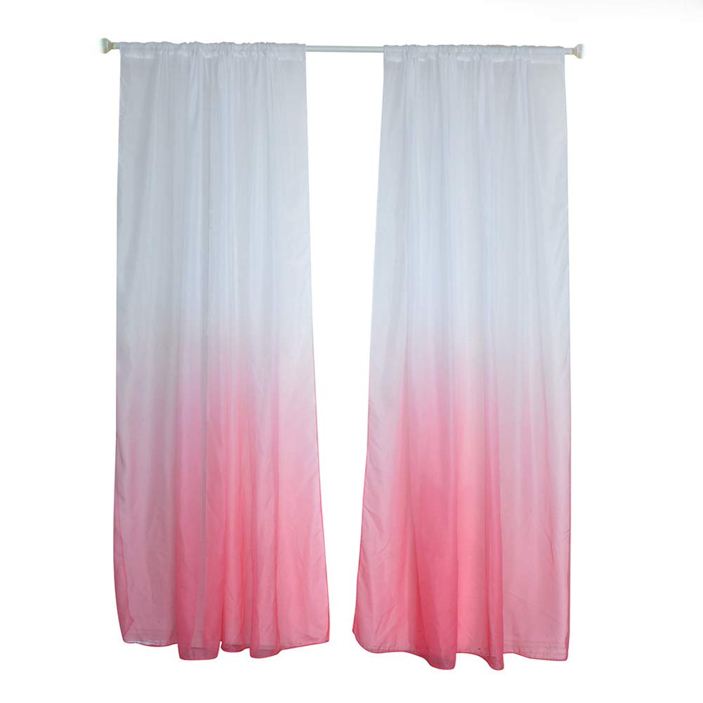 Litymitzromq Modern Gradient Color Window Curtain Panels - Sheer Tulle Drapes with Valance for Bedroom, Living Room & Bathroom Decor | Elegant Home Window Treatment for Natural Light Filtering & Privacy