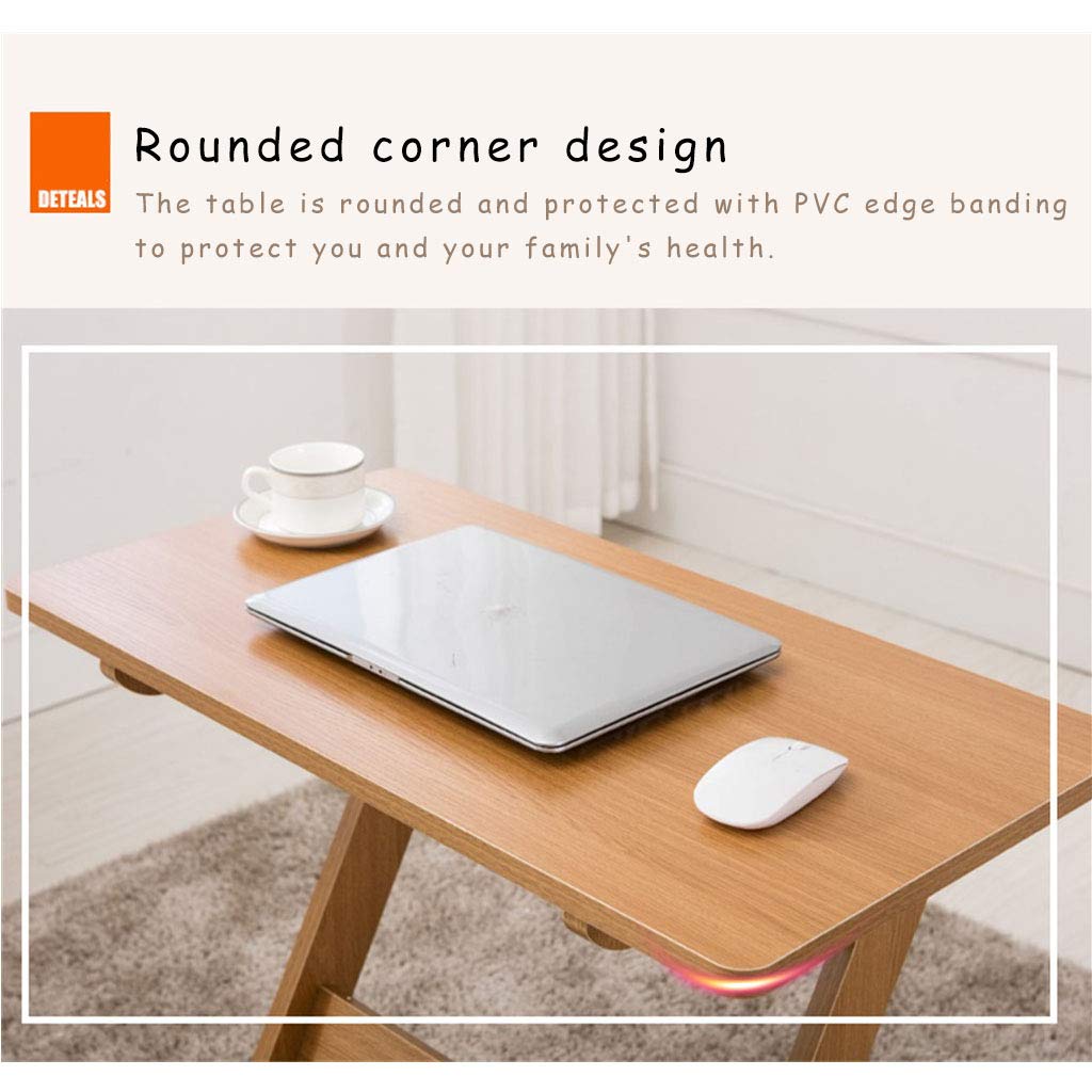 Compact Z-Shaped Folding Laptop Desk - Space-Saving White MDF Writing Table for Small Spaces | Portable Study Desk for Dorm, Bedroom, Sofa & Overbed Use | Perfect for Remote Work, Online Classes & Home Office Setup