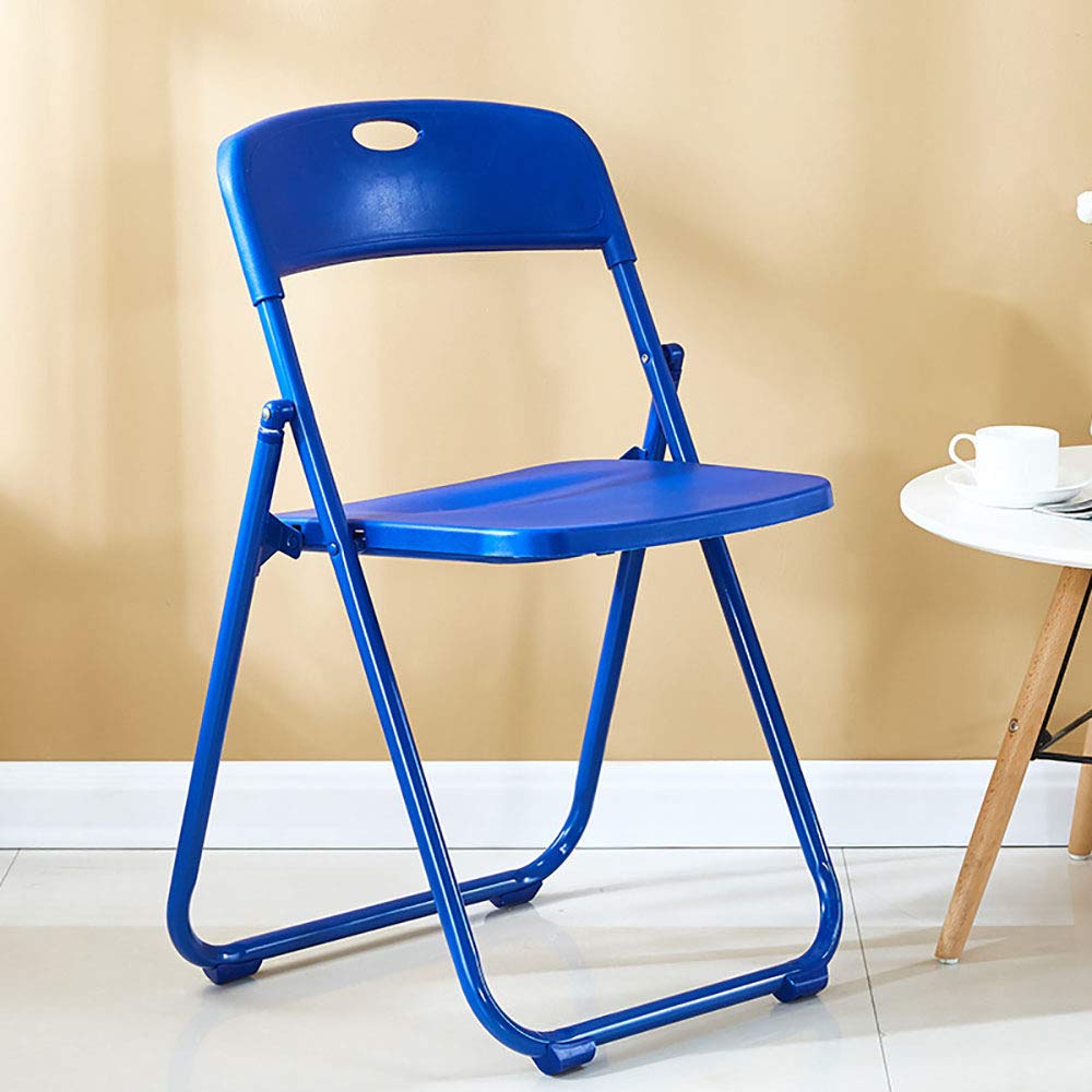 ZLZL Lightweight Plastic Folding Chair - Portable Indoor/Outdoor Chair for Office, Camping, Picnics & Events - Comfortable & Durable Blue Chair for Home, Garden, Beach & Tailgating