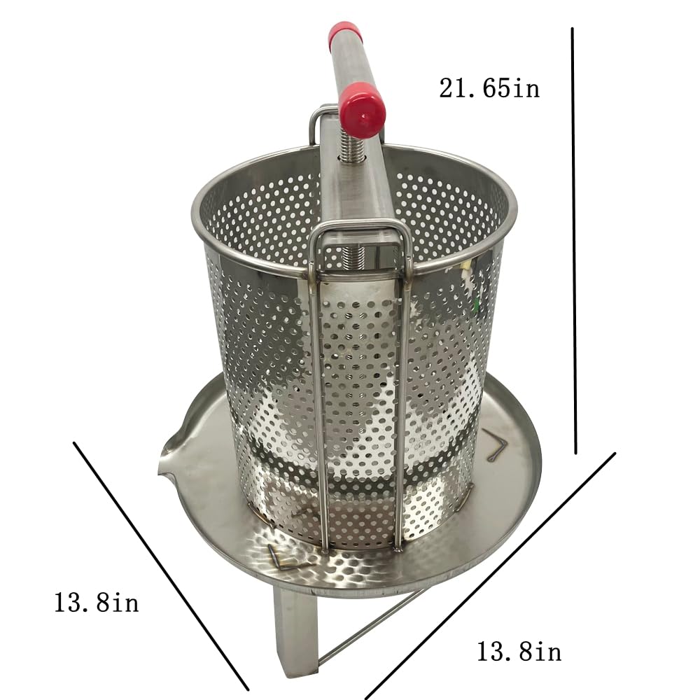 Stainless Steel Manual Honey Press Machine - Beeswax Extractor for Beekeeping & Home Use | Perfect for Harvesting Pure Honey from Honeycombs & Wax Blocks