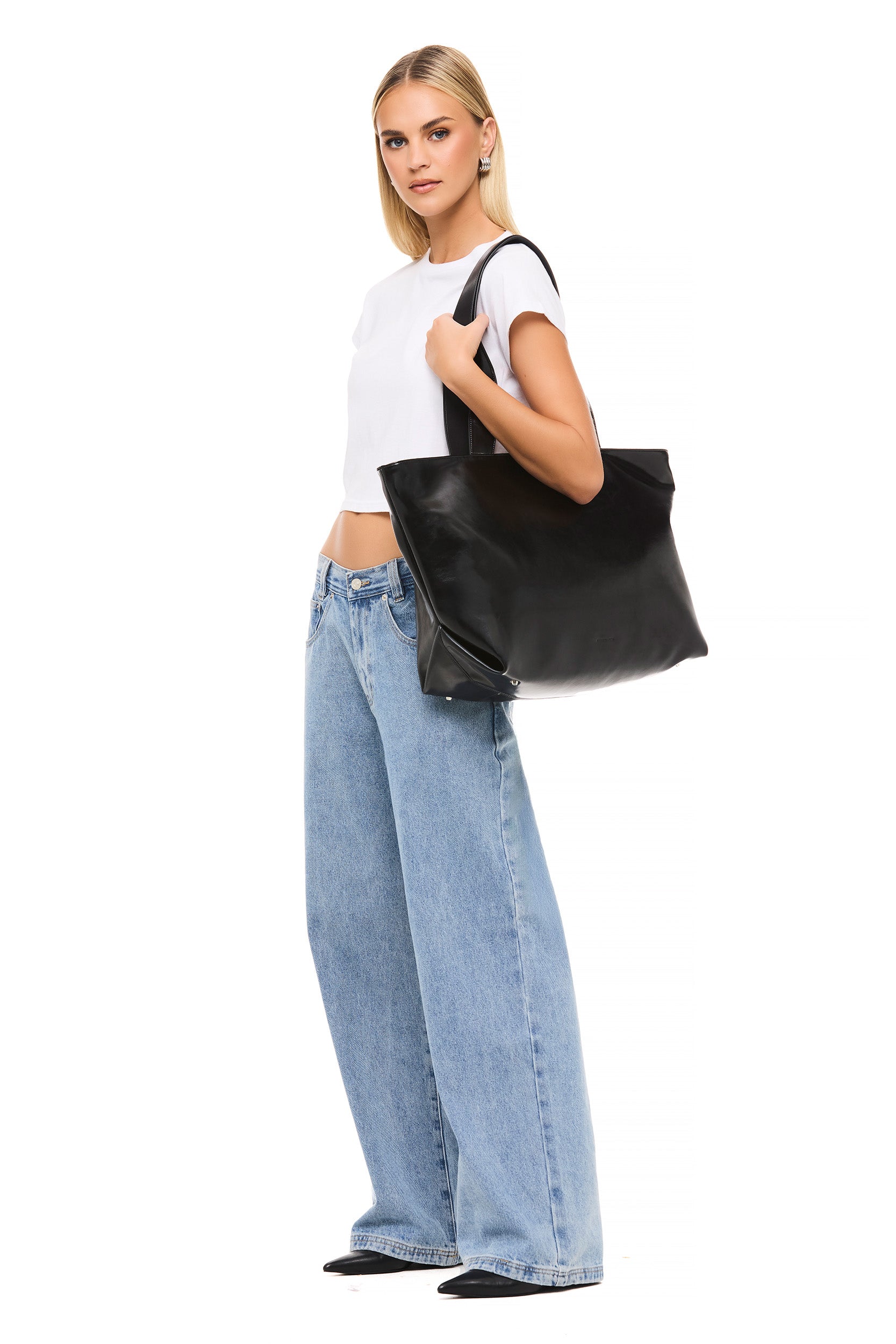 Premium Gina Black Tote Bag for Women - Stylish & Spacious Designer Handbag for Work, Travel & Everyday Use