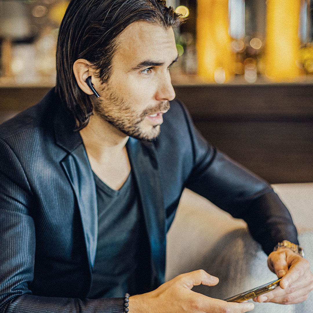 Defunc True Talk Wireless Earbuds - Black | Bluetooth Headphones for Gym, Running & Travel