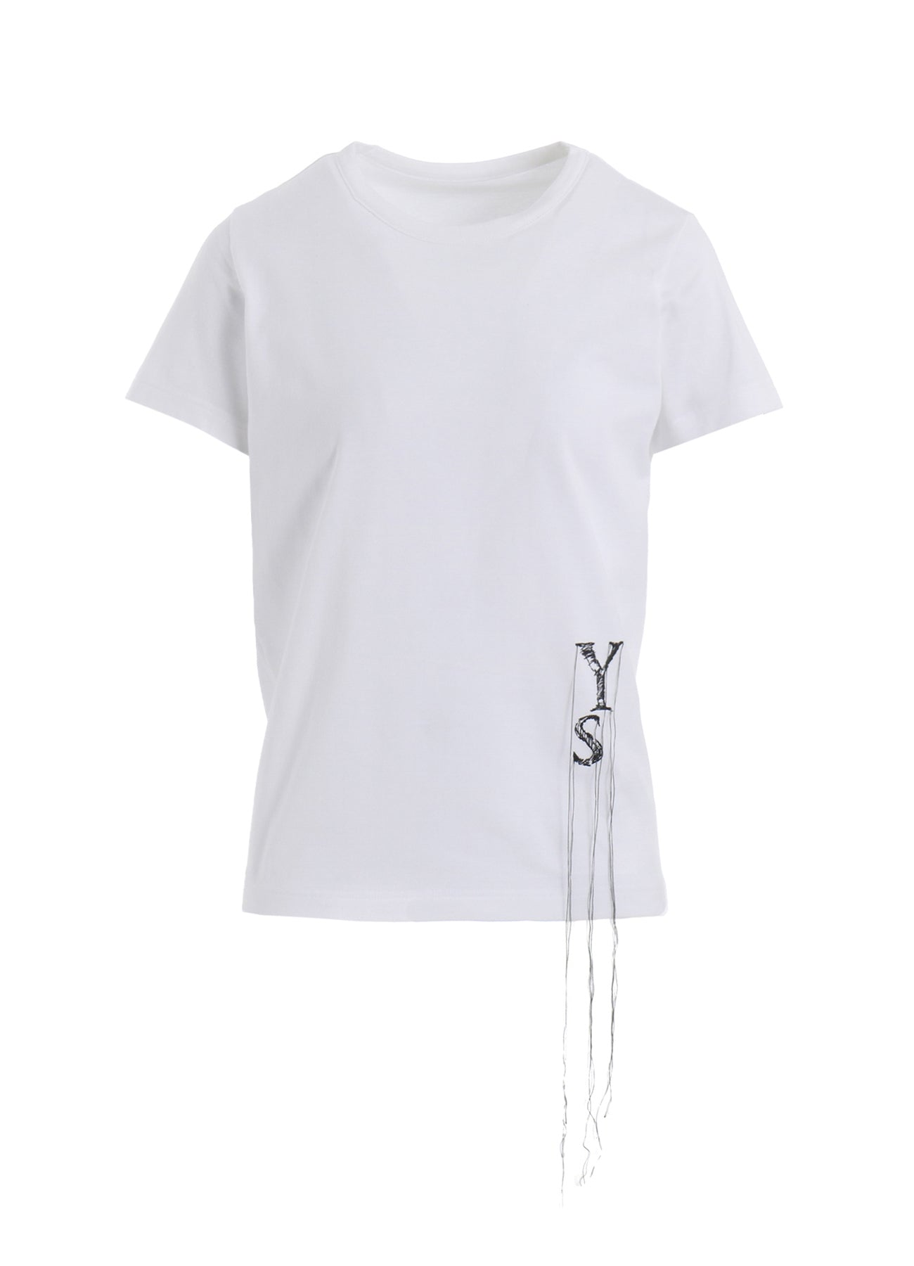 Y's Logo Embroidered Cotton Jersey Round Neck Half Sleeve T-Shirt - Casual Comfort Wear for Everyday Outfits & Street Style