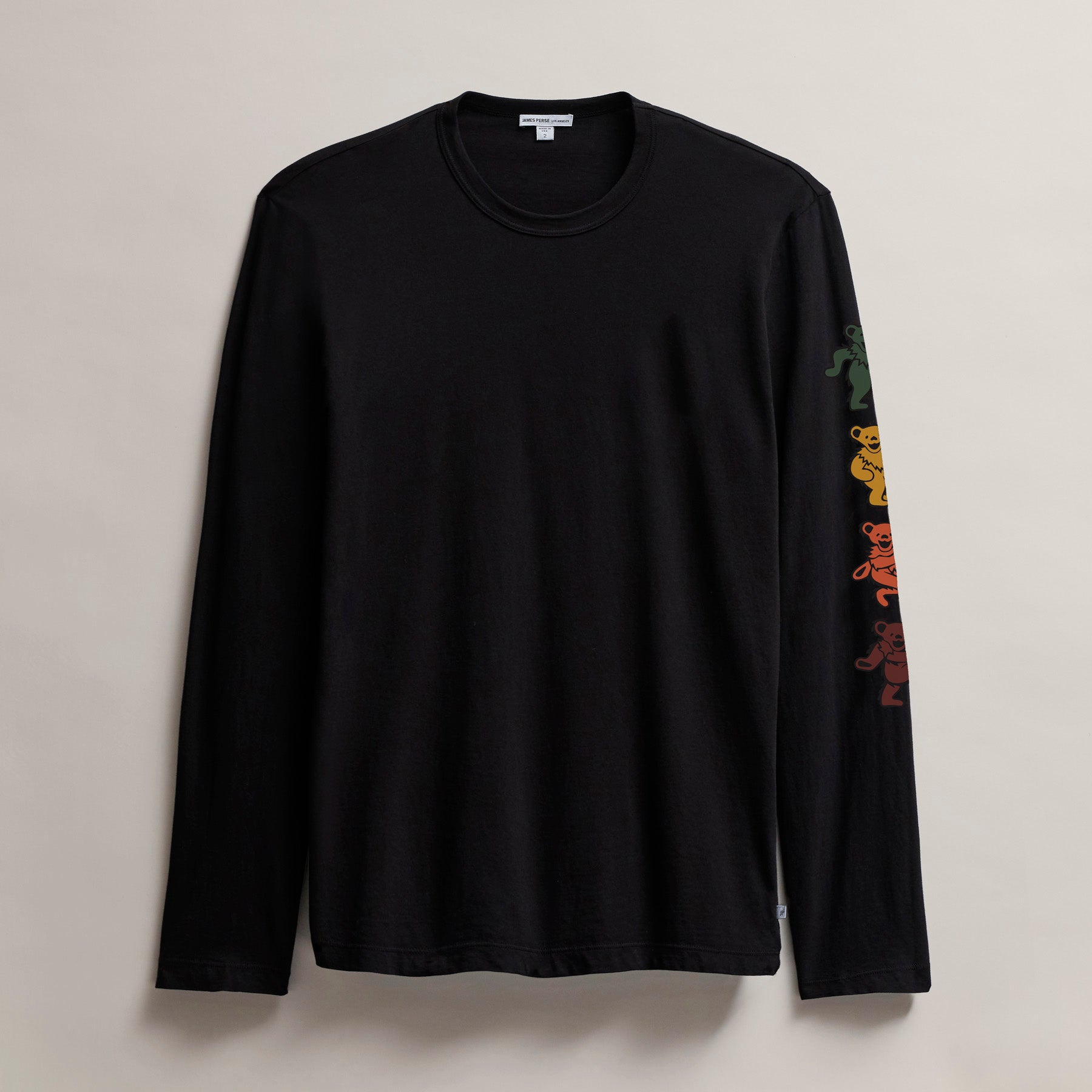Grateful Dead Dancing Bear Men's Long Sleeve T-Shirt - Black & White Cotton Graphic Tee for Concerts & Casual Wear